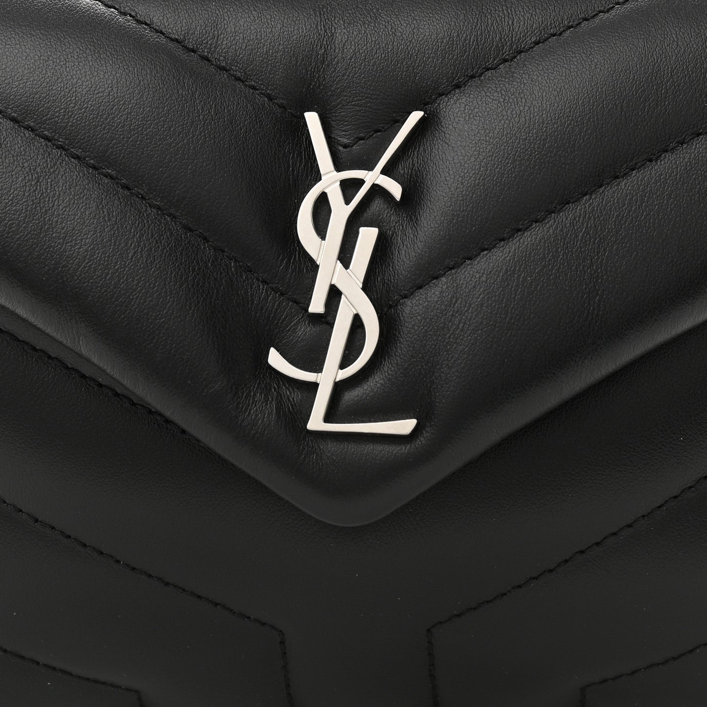 Calfskin Y Quilted Monogram Toy Loulou Crossbody Bag Black