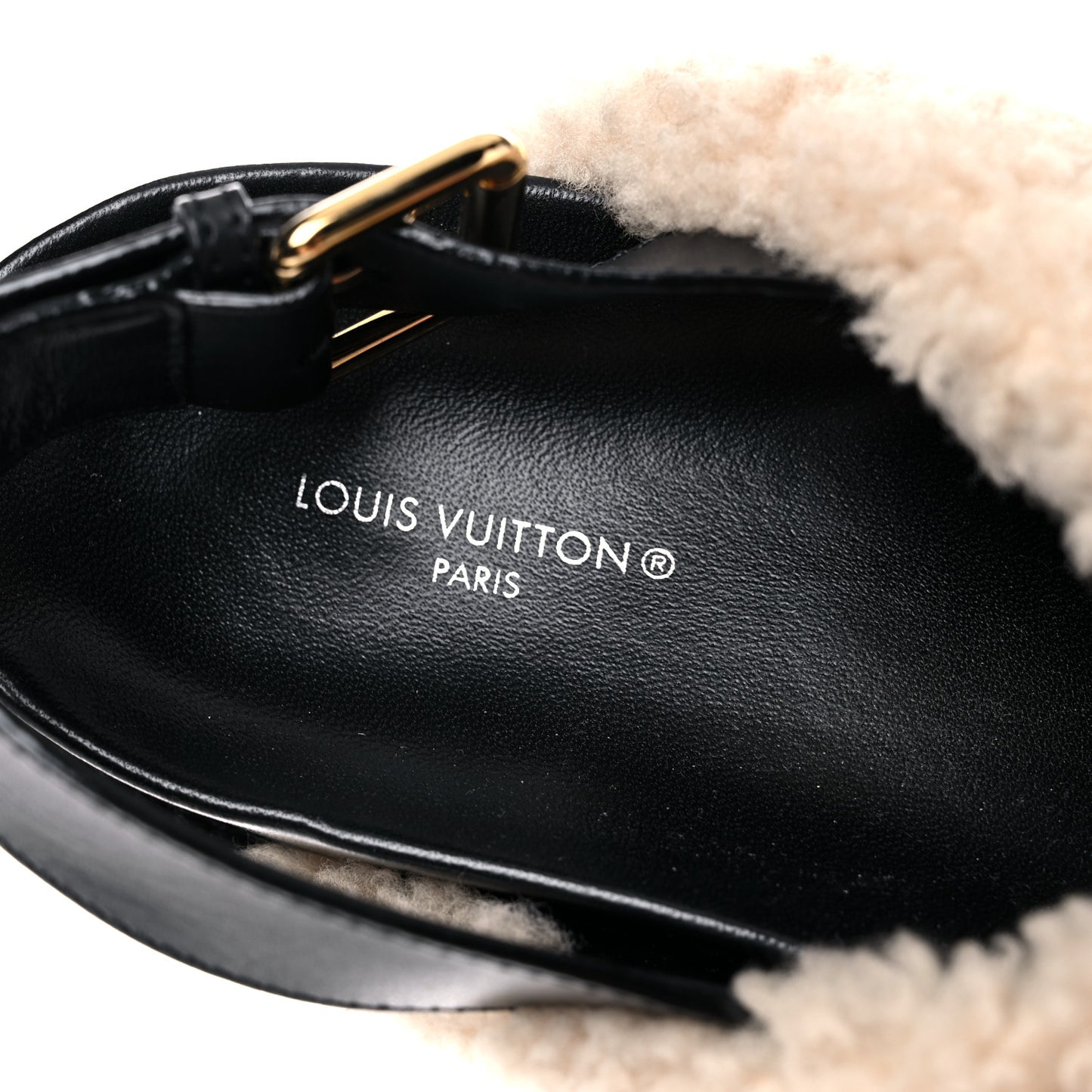 Shearling Paseo Sandals 40 Black