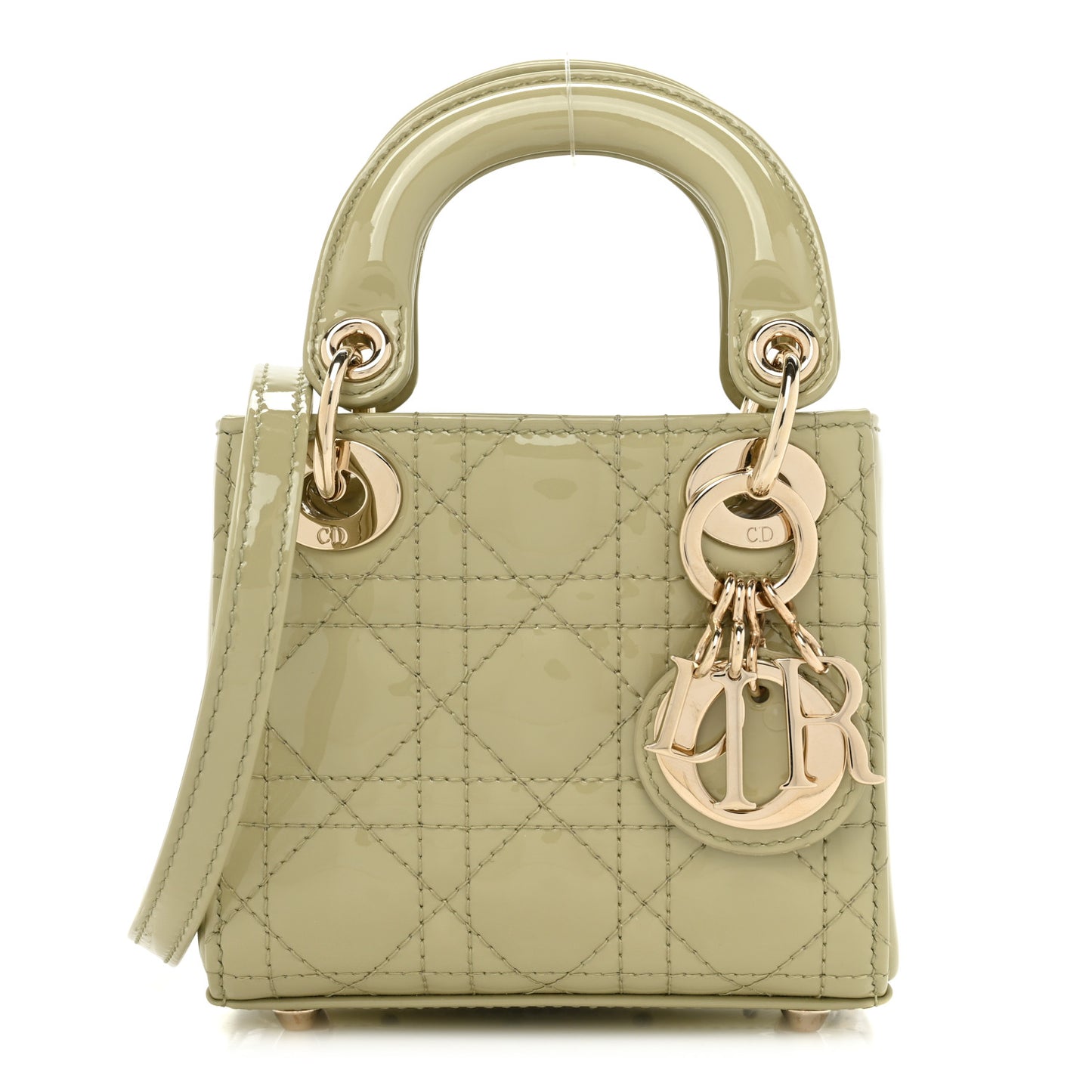 Patent Cannage Micro Lady Dior Sage Green