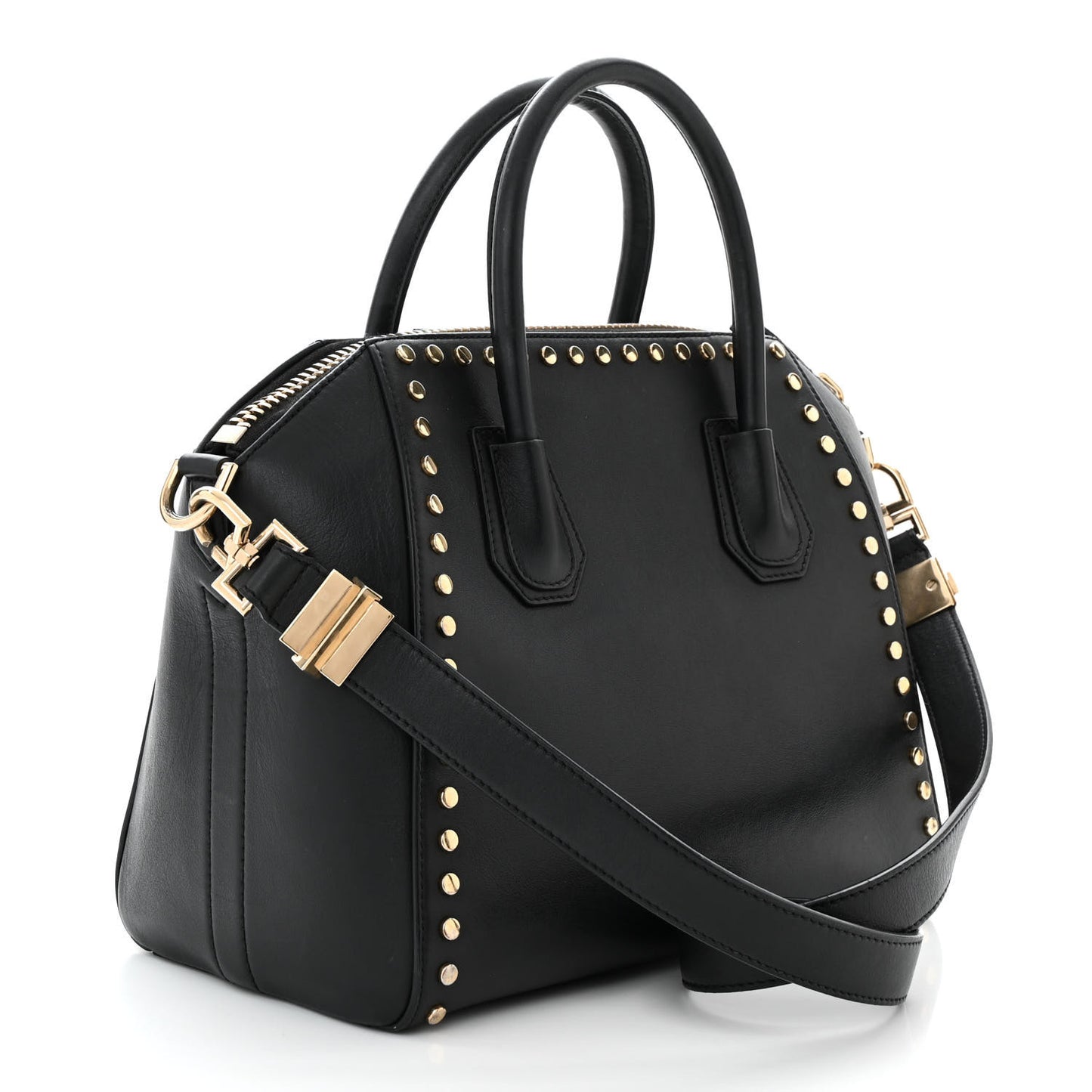 Smooth Calfskin Small Studded Antigona Black