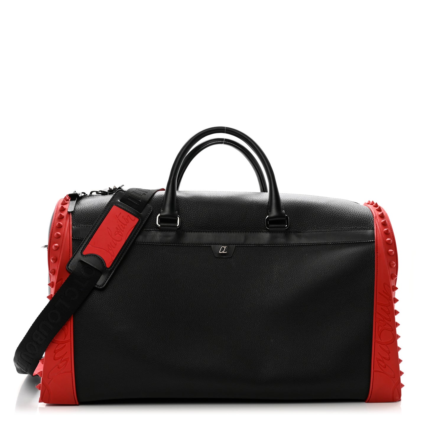 Calfskin Sneakender Studded Duffle Bag Black