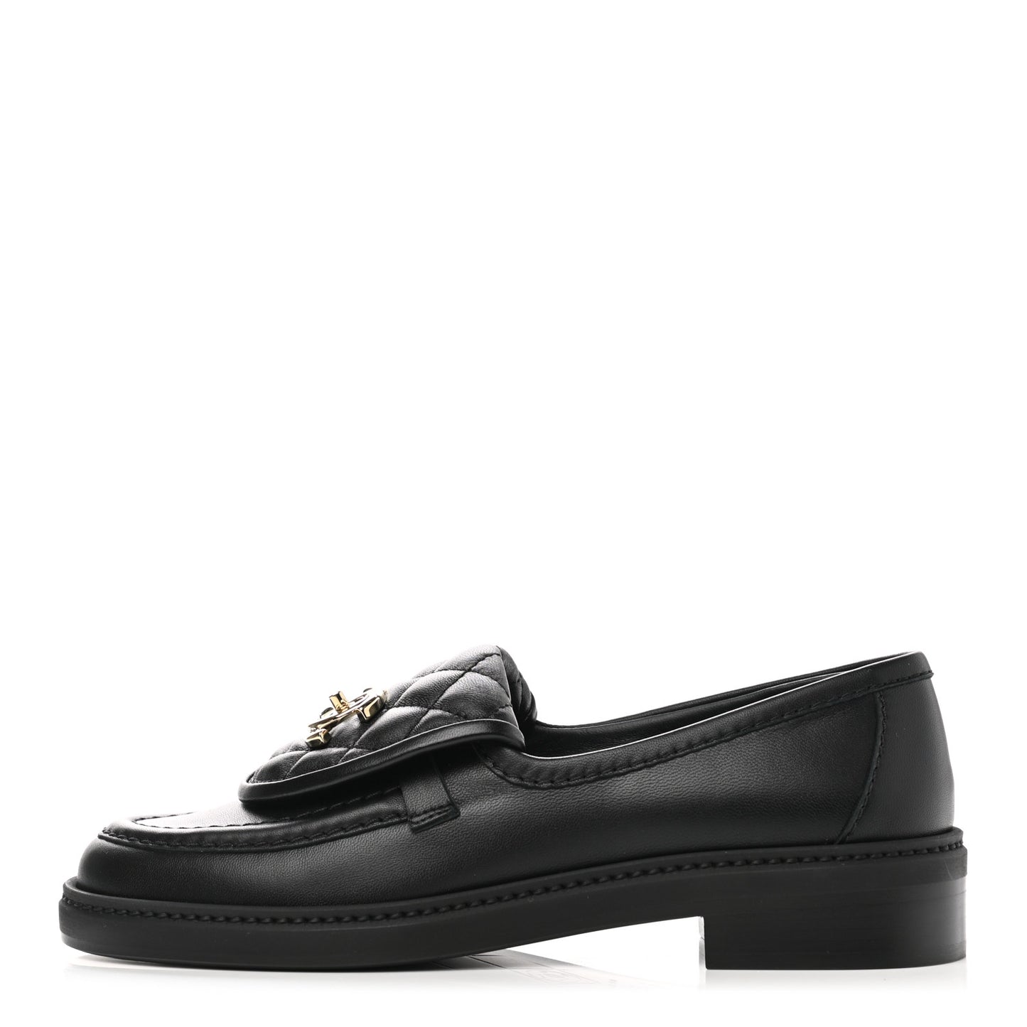 Lambskin Quilted CC Turnlock Loafers 35.5 Black