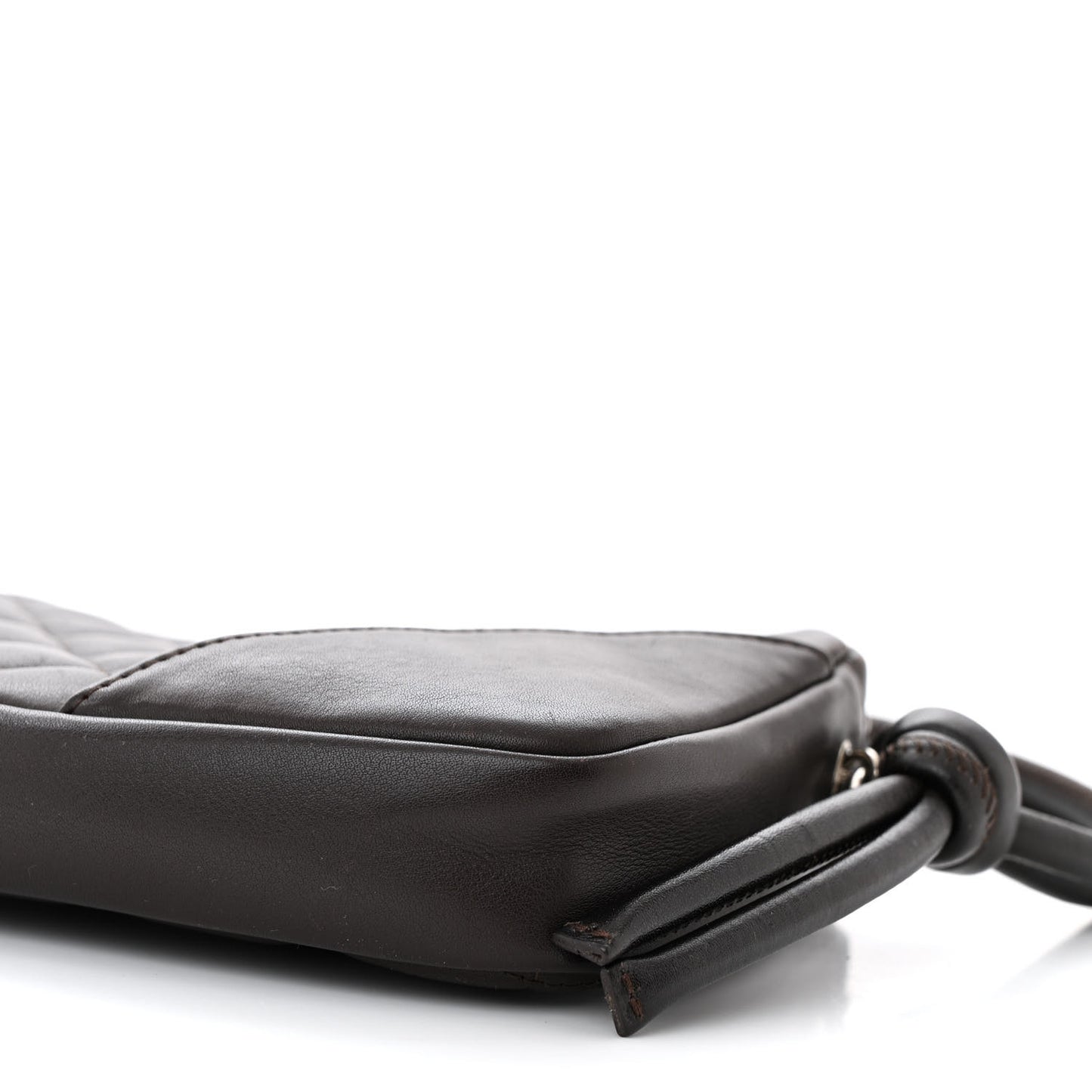 Calfskin Quilted Cambon Pochette Brown