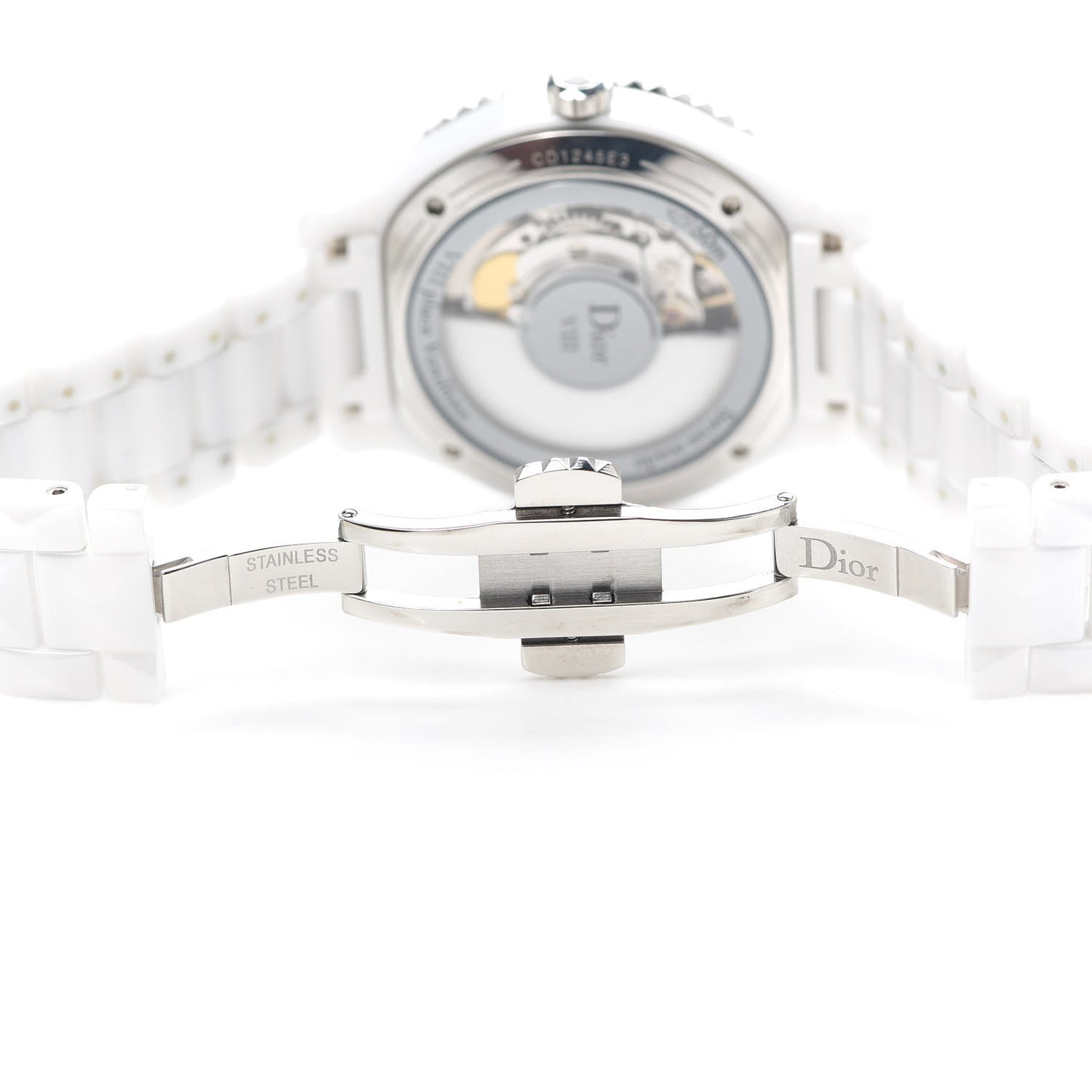 Stainless Steel Ceramic Diamond 38mm Dior VIII Automatic Watch White