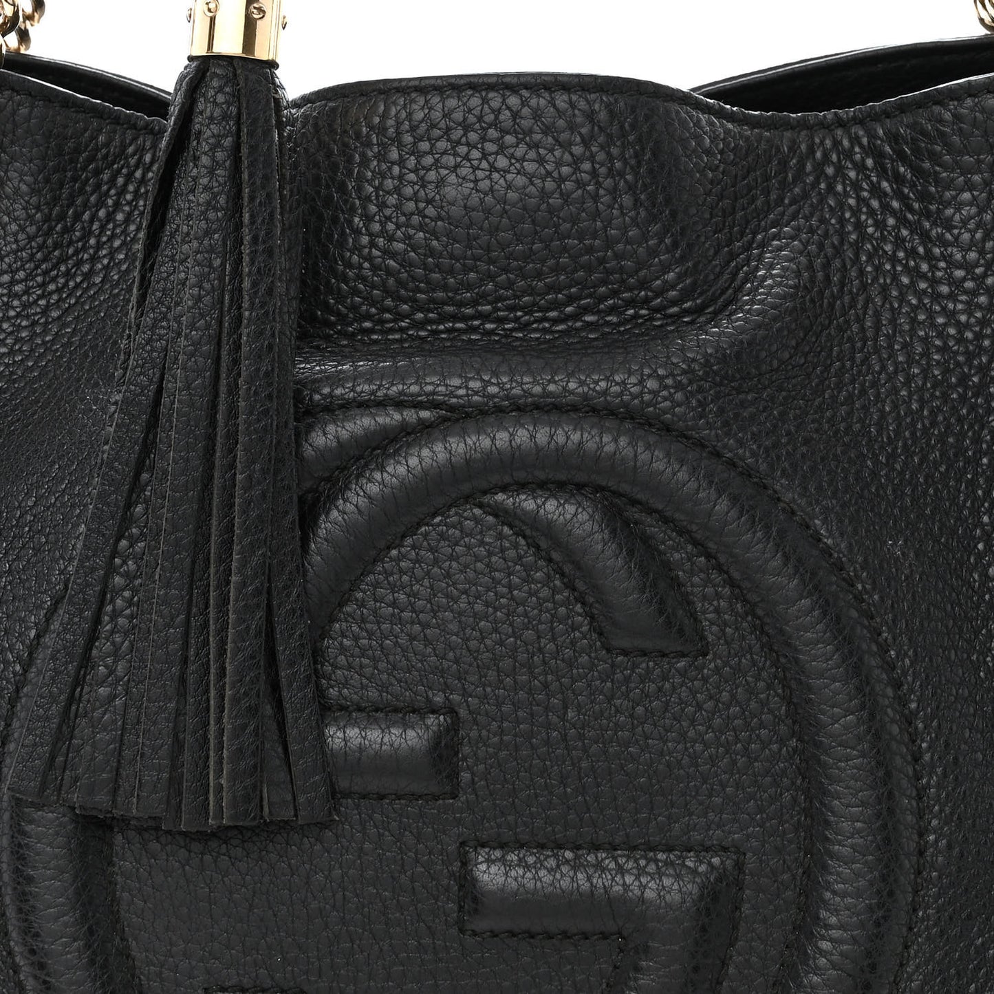 Pebbled Calfskin Medium Soho Chain Shoulder Bag Black