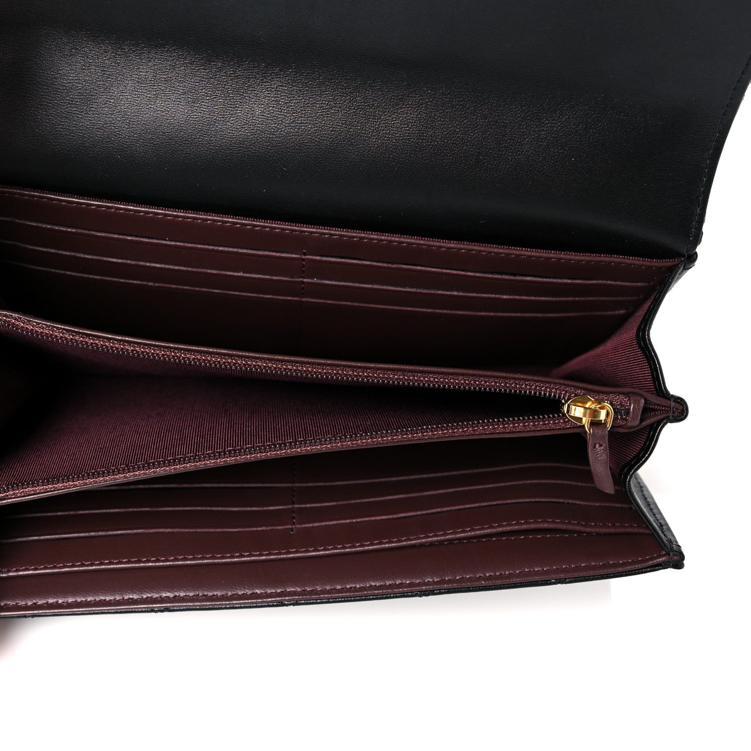 Chanel Lambskin Quilted Large Gusset Flap Wallet Black 5 of 9