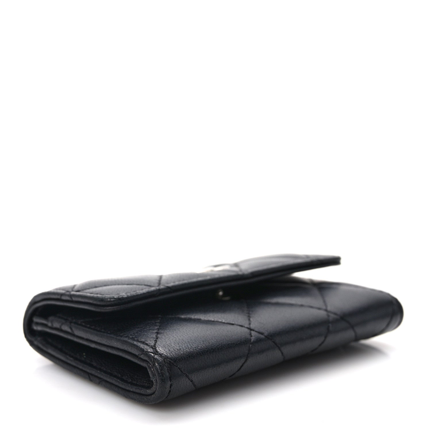 Chanel Lambskin Quilted Small Graffiti Compact Wallet Black 4 of 10