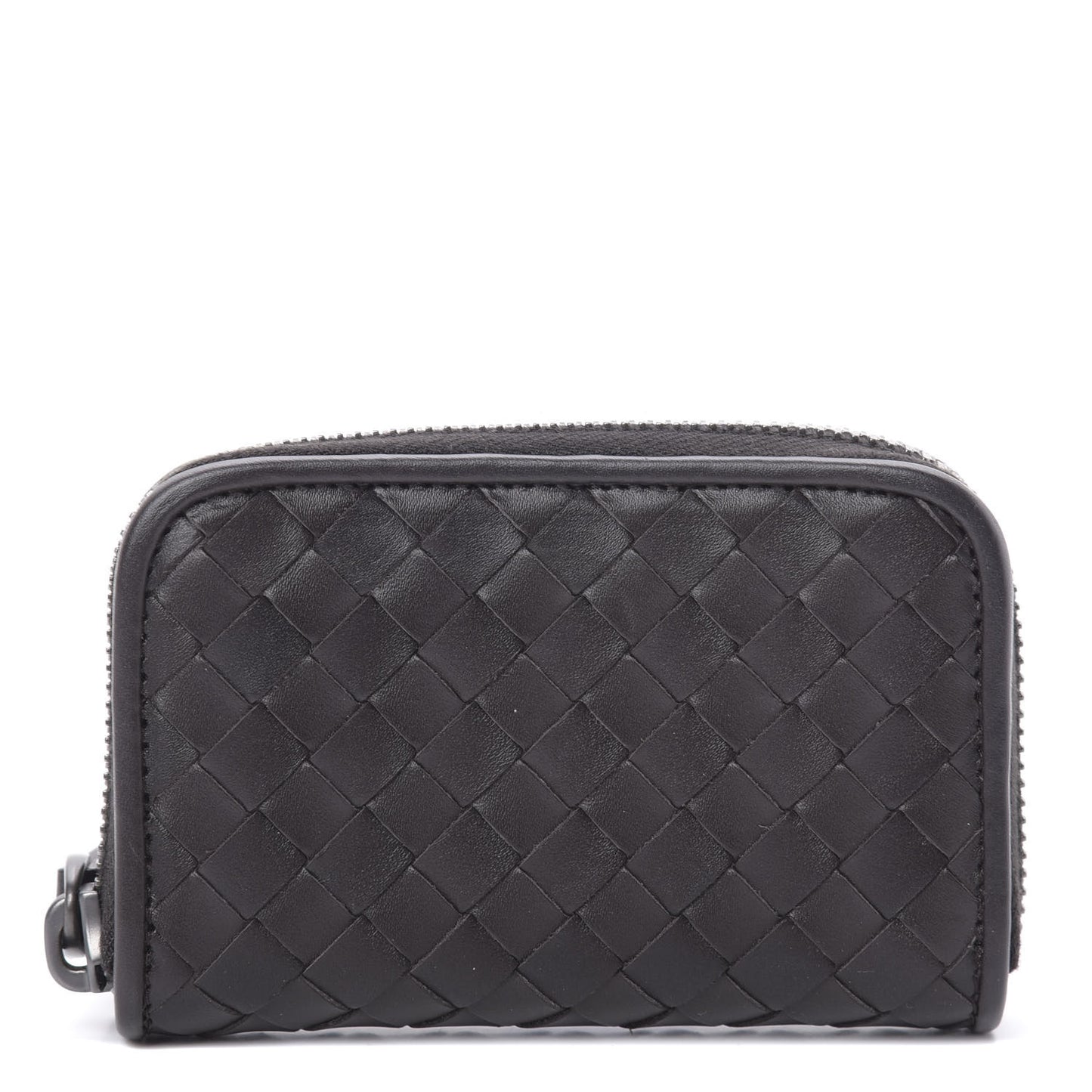 Nappa Intrecciato Zip Around Coin Purse Ebano
