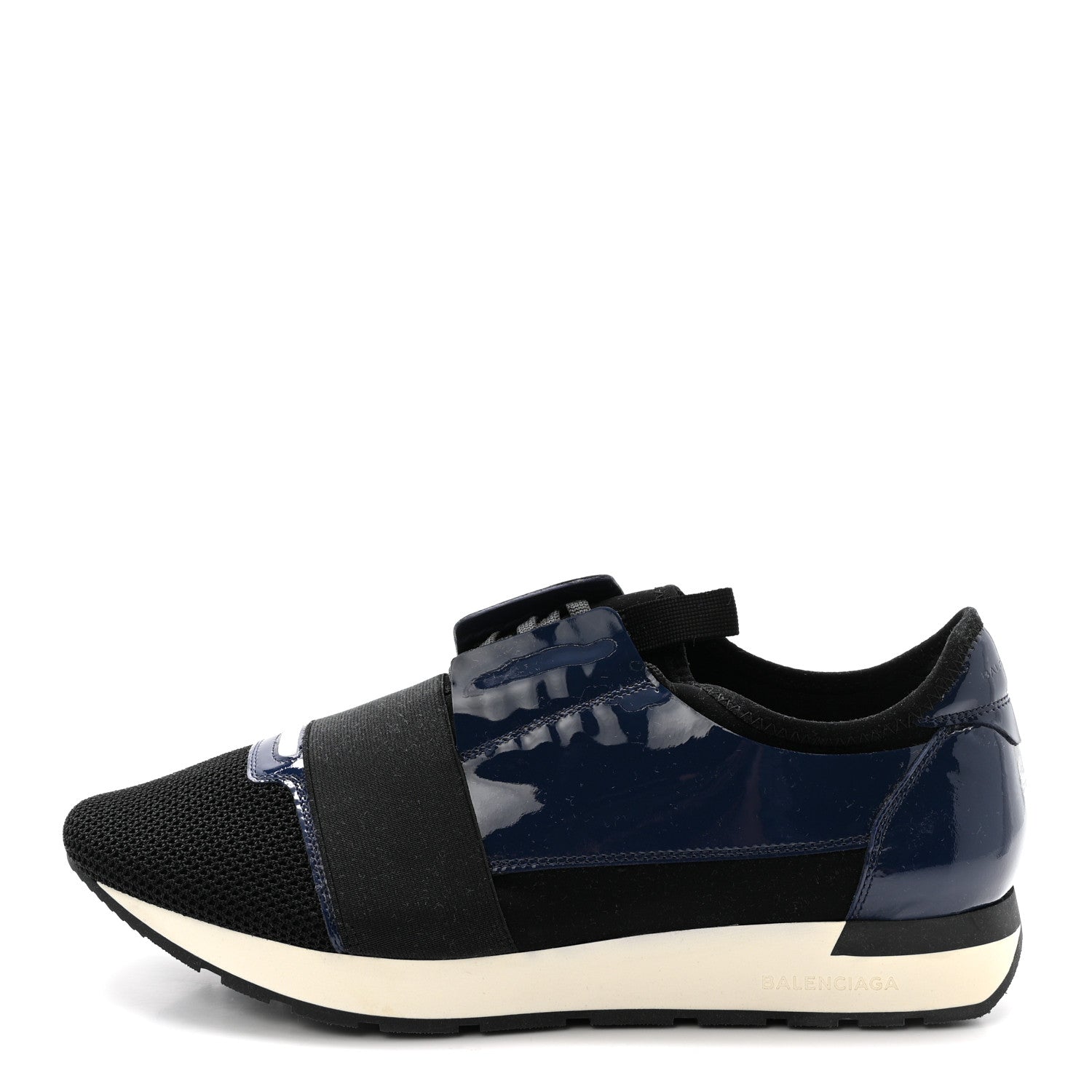 Balenciaga Patent Calfskin Neoprene Mesh Suede Mens Race Runner 