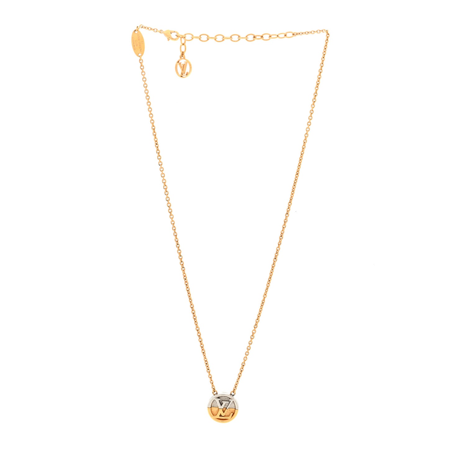 Metal L to V Necklace Gold Silver