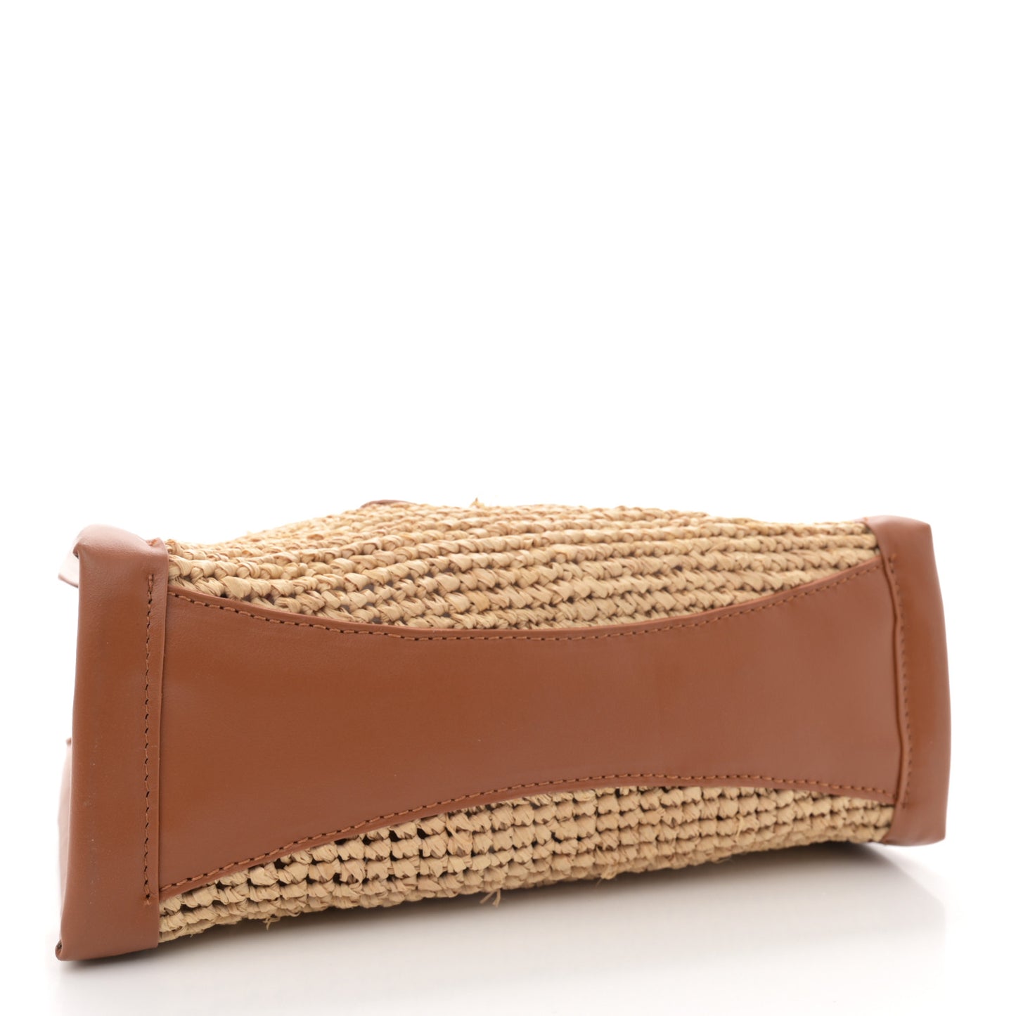 Raffia Calfskin Mini By My Side Tote Natural Cuoio