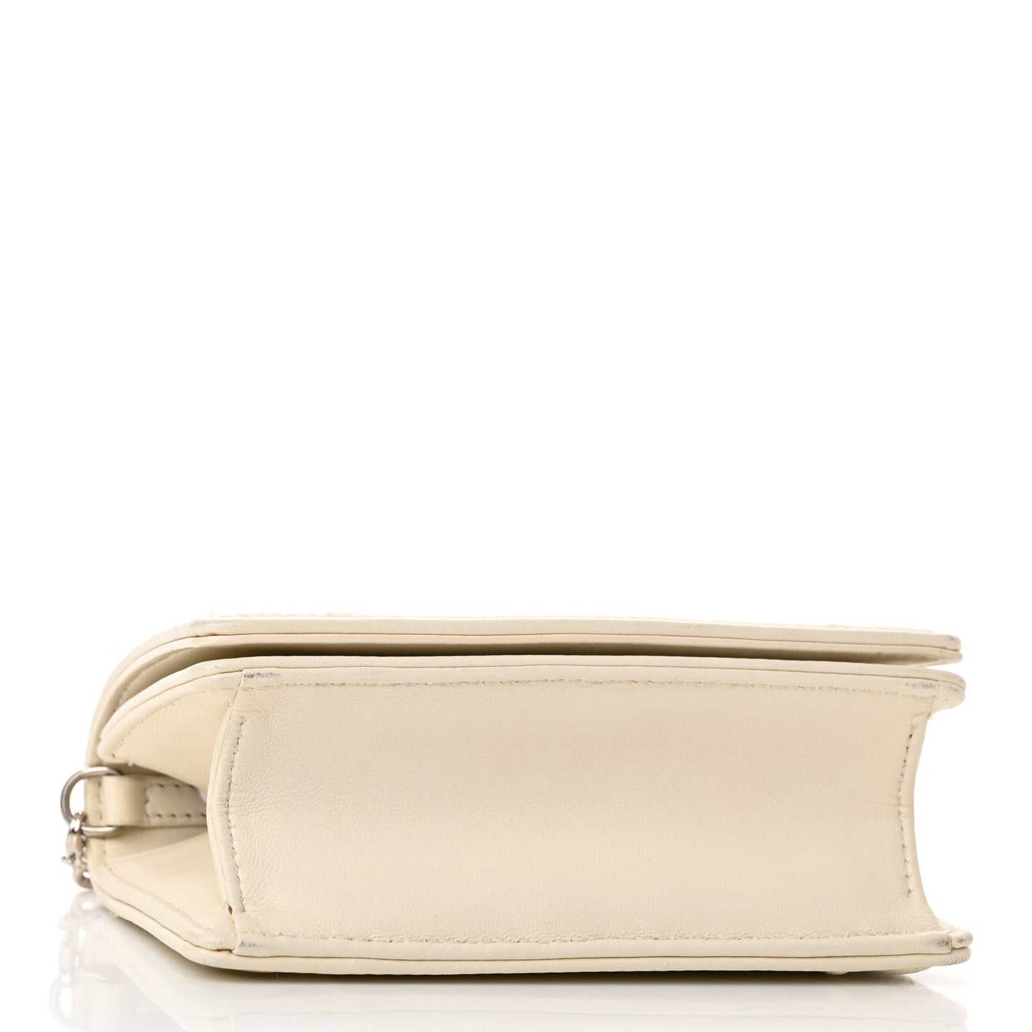 Lambskin Sequin Micro Diorama Flap Bag White