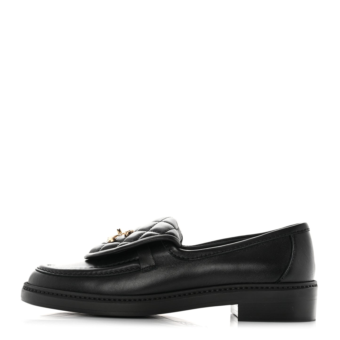 Lambskin Quilted CC Turnlock Loafers 37.5 Black