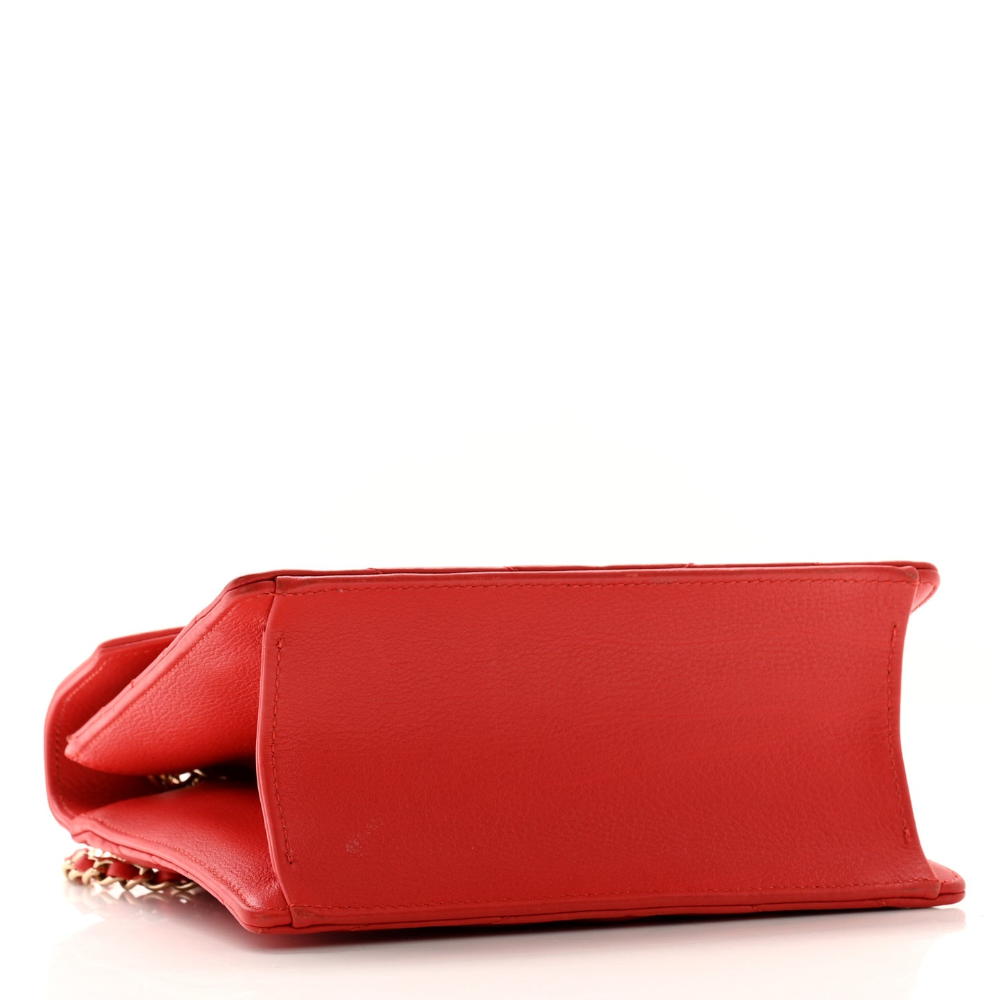 Calfskin Quilted Chevron Small Envelope Flap Red
