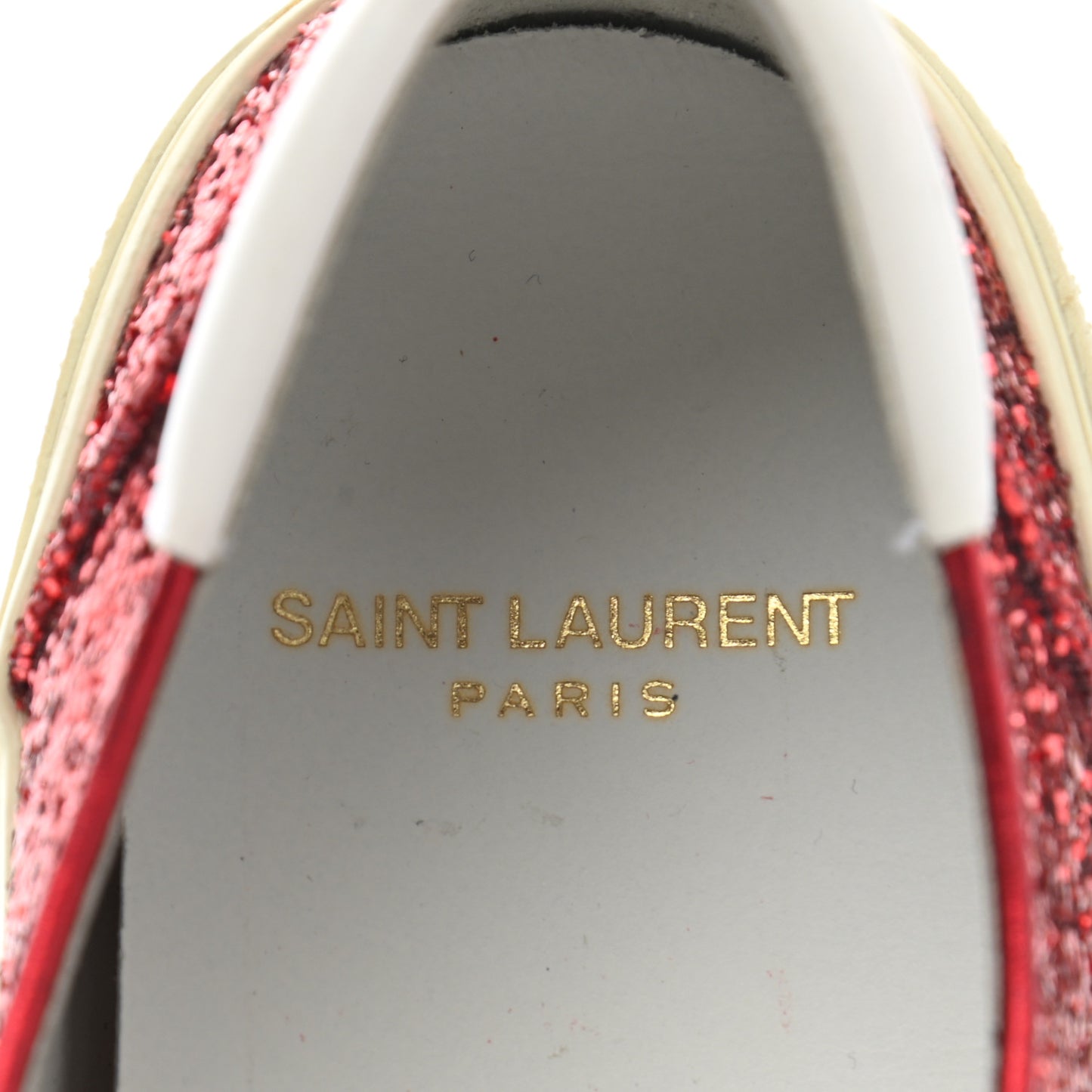 Calfskin Crystal Glitter Venice Low Top Sneakers 38.5 Red