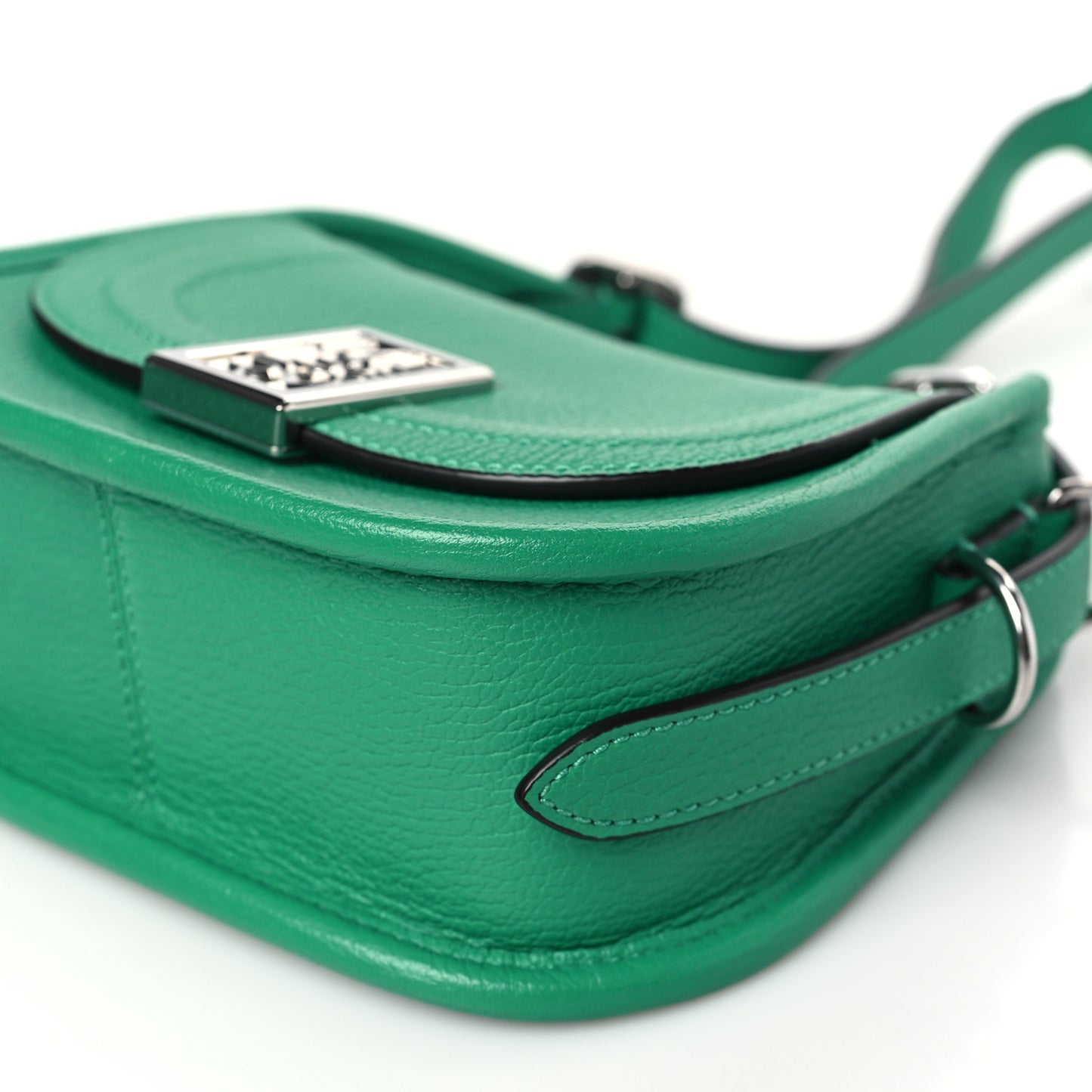 Glossy Goatskin Mini Sadie Satchel Lawn Green