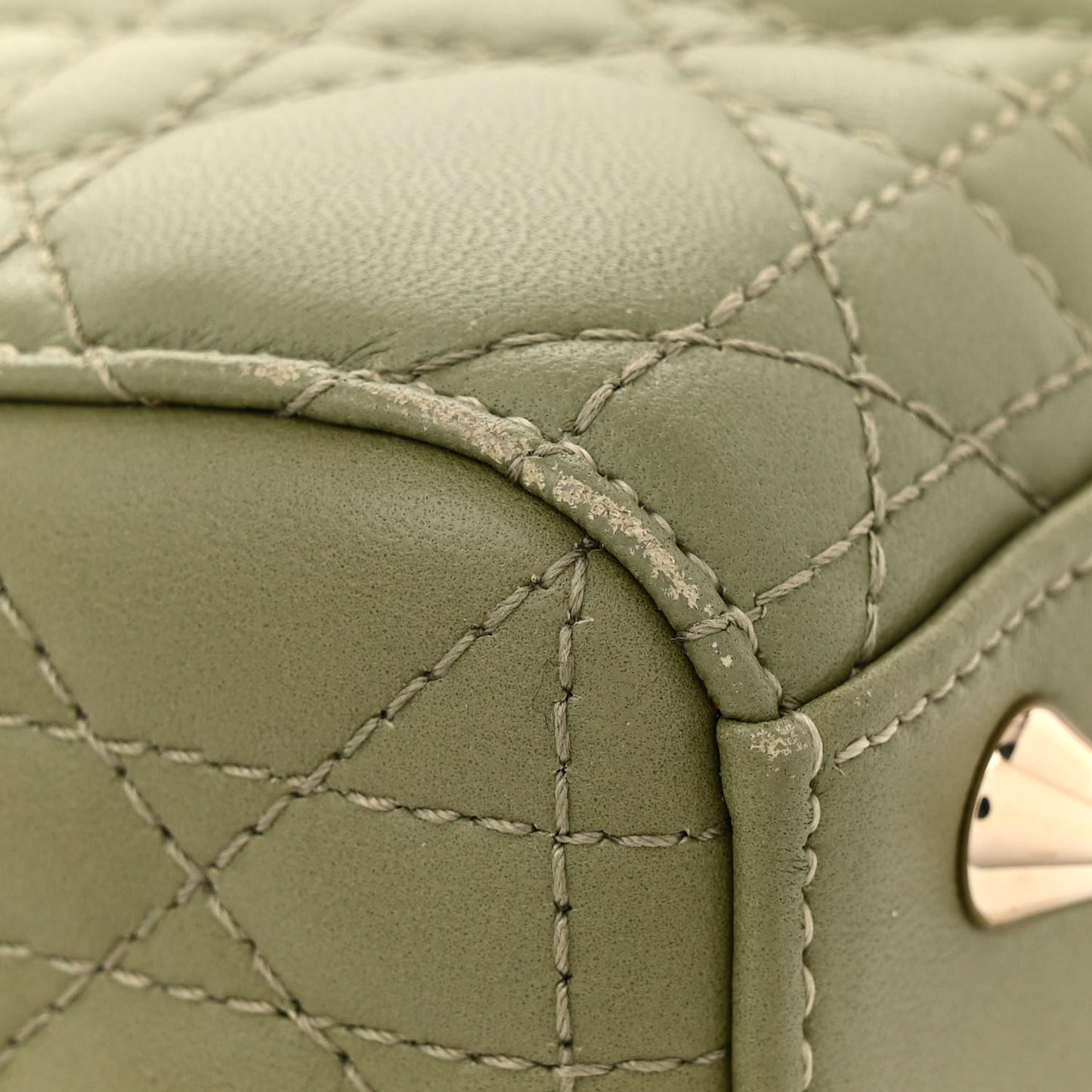 Lambskin Cannage Small My ABCDior Lady Dior Green