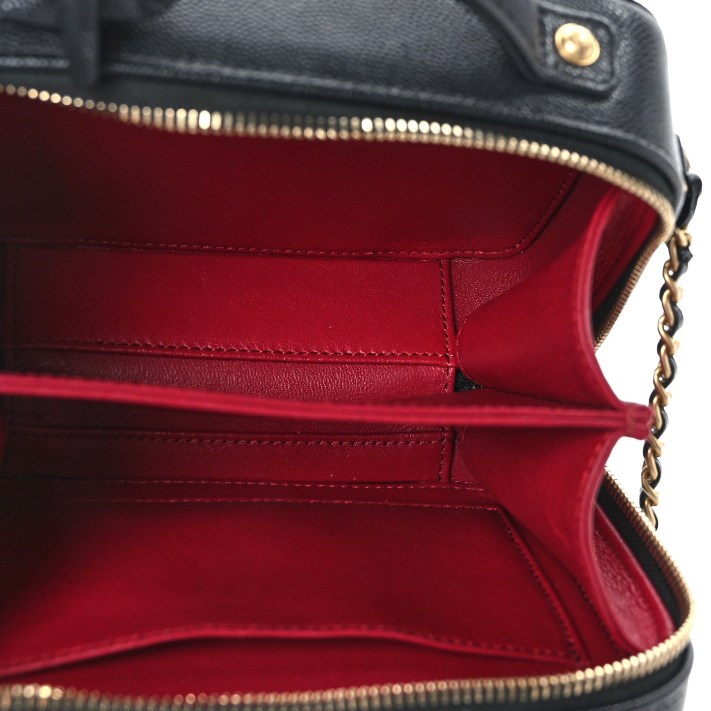 Caviar Quilted Small CC Filigree Vanity Case Black