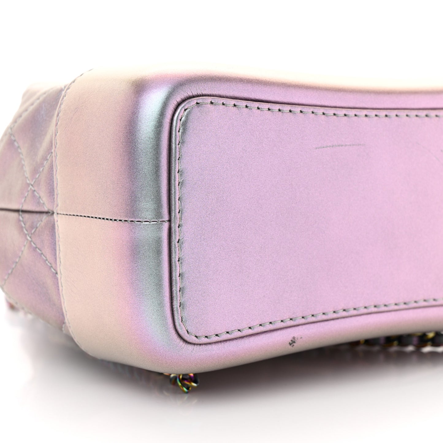 Iridescent Lambskin Calfskin Small Quilted Gabrielle Backpack Light Purple