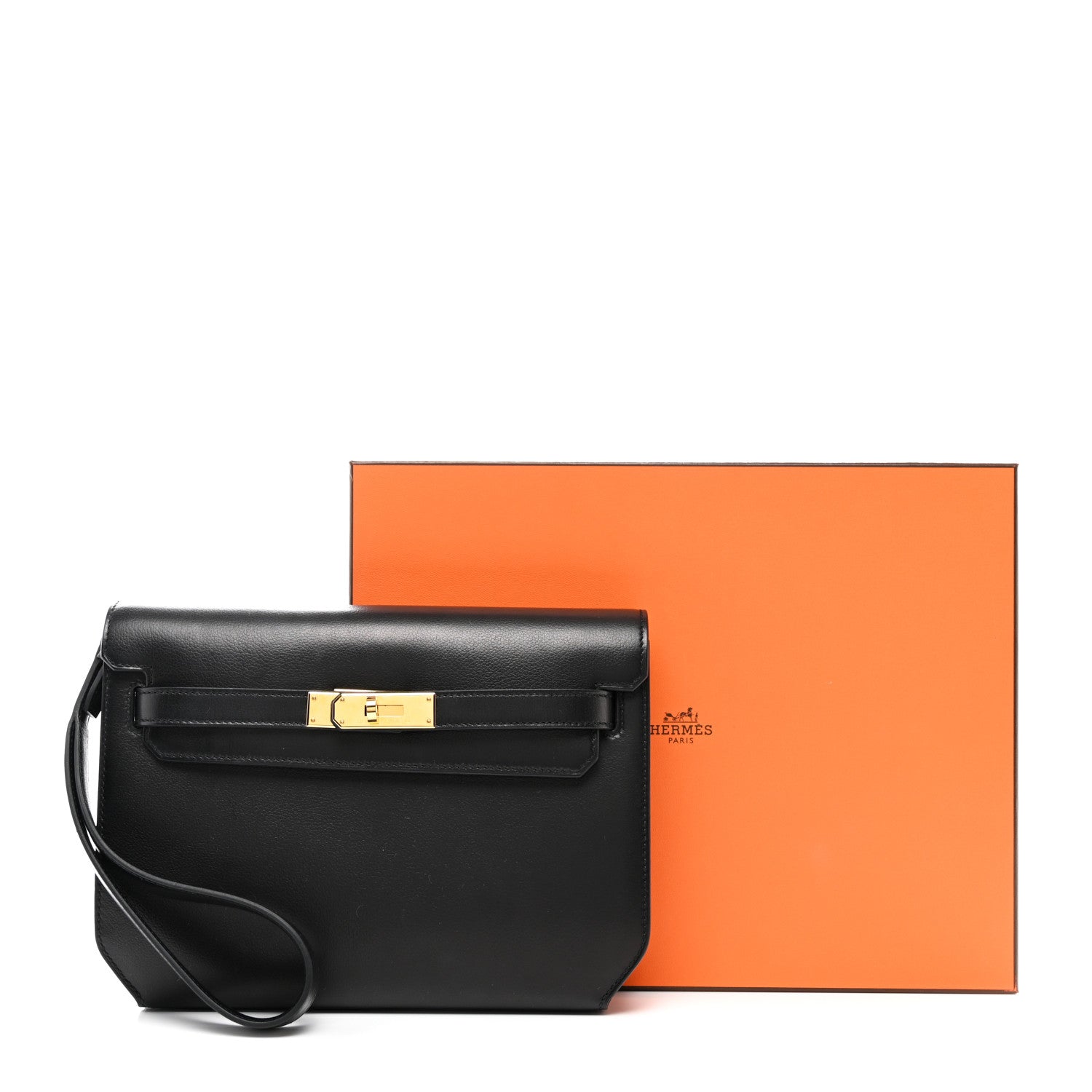 Hermes Evercolor Kelly Depeches 25 Pouch Black 10 of 10