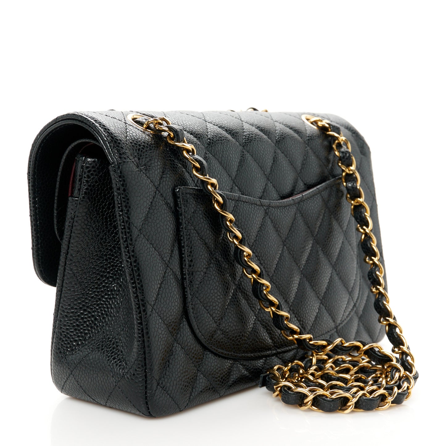 Caviar Quilted Small Double Flap Black