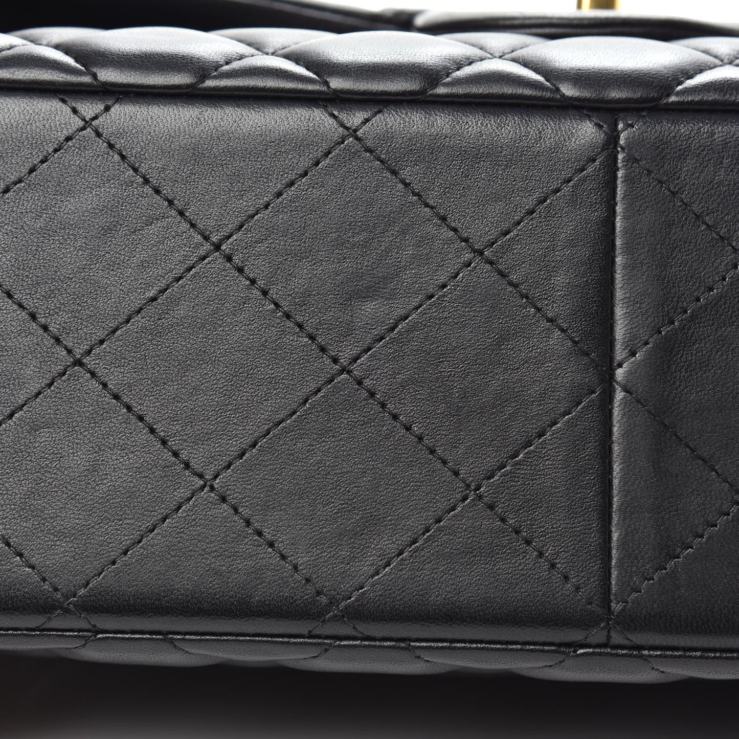 Lambskin Quilted Jumbo Double Flap Black