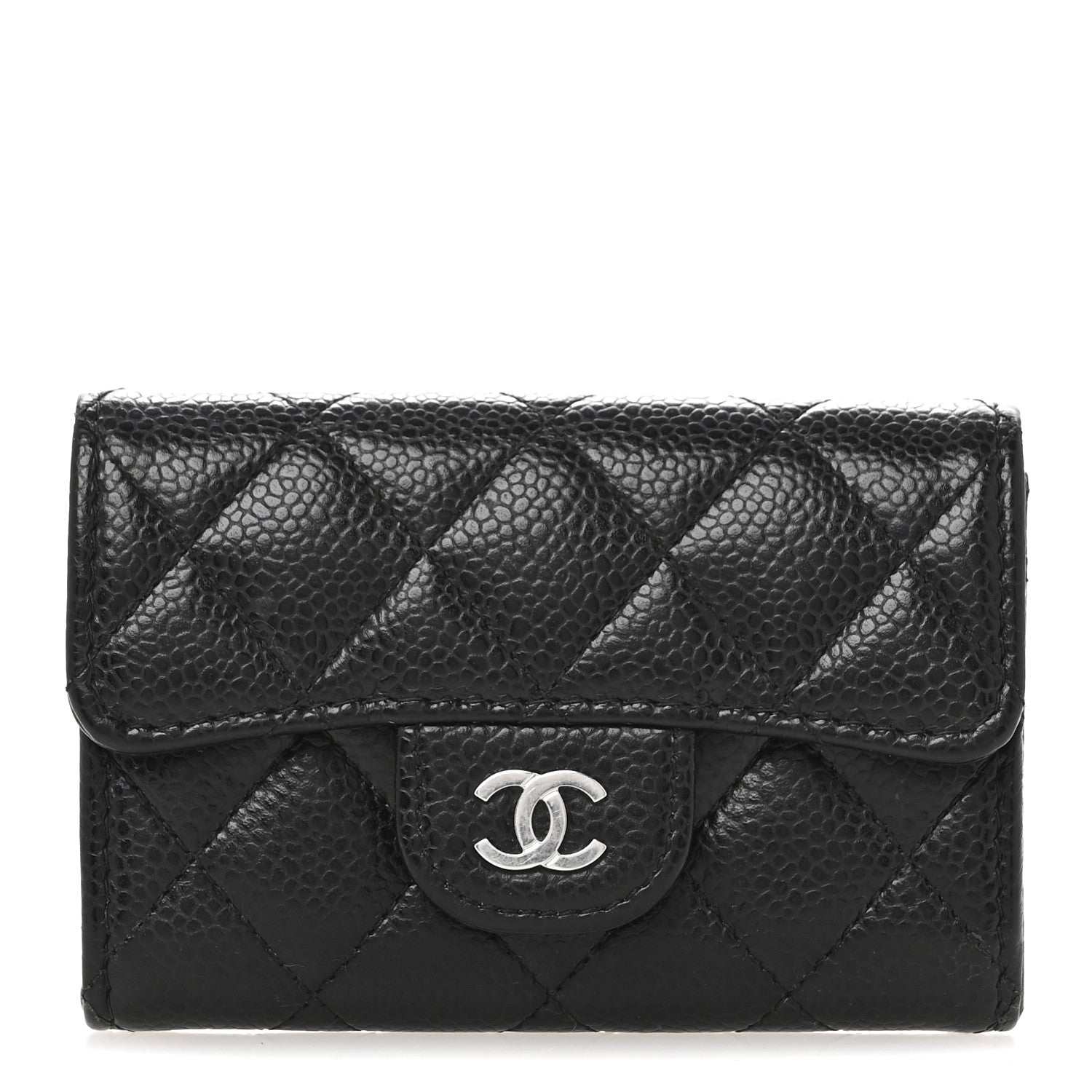 Chanel Caviar Quilted Flap Card Holder Wallet Black 1 of 11
