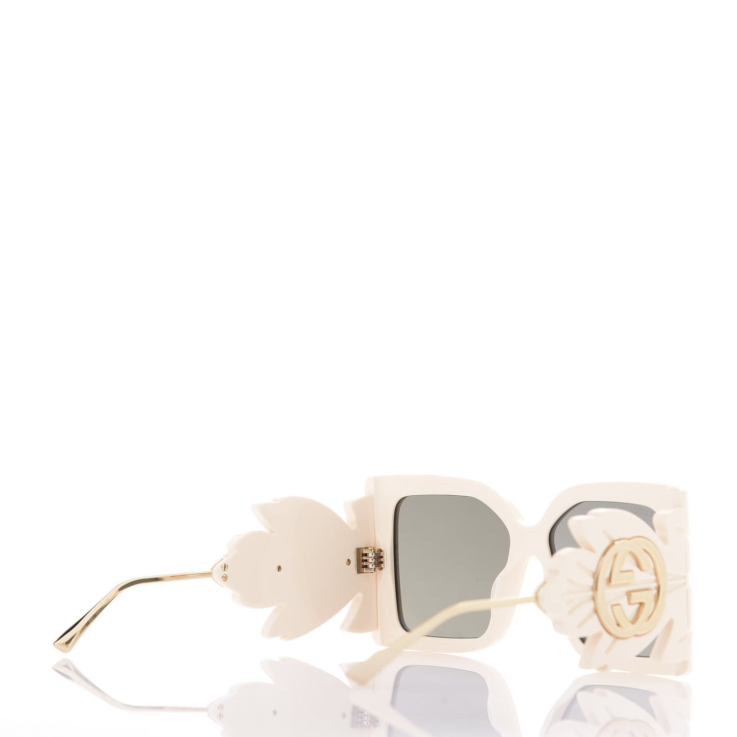 Acetate Square Frame Wing Sunglasses GG0535S Ivory