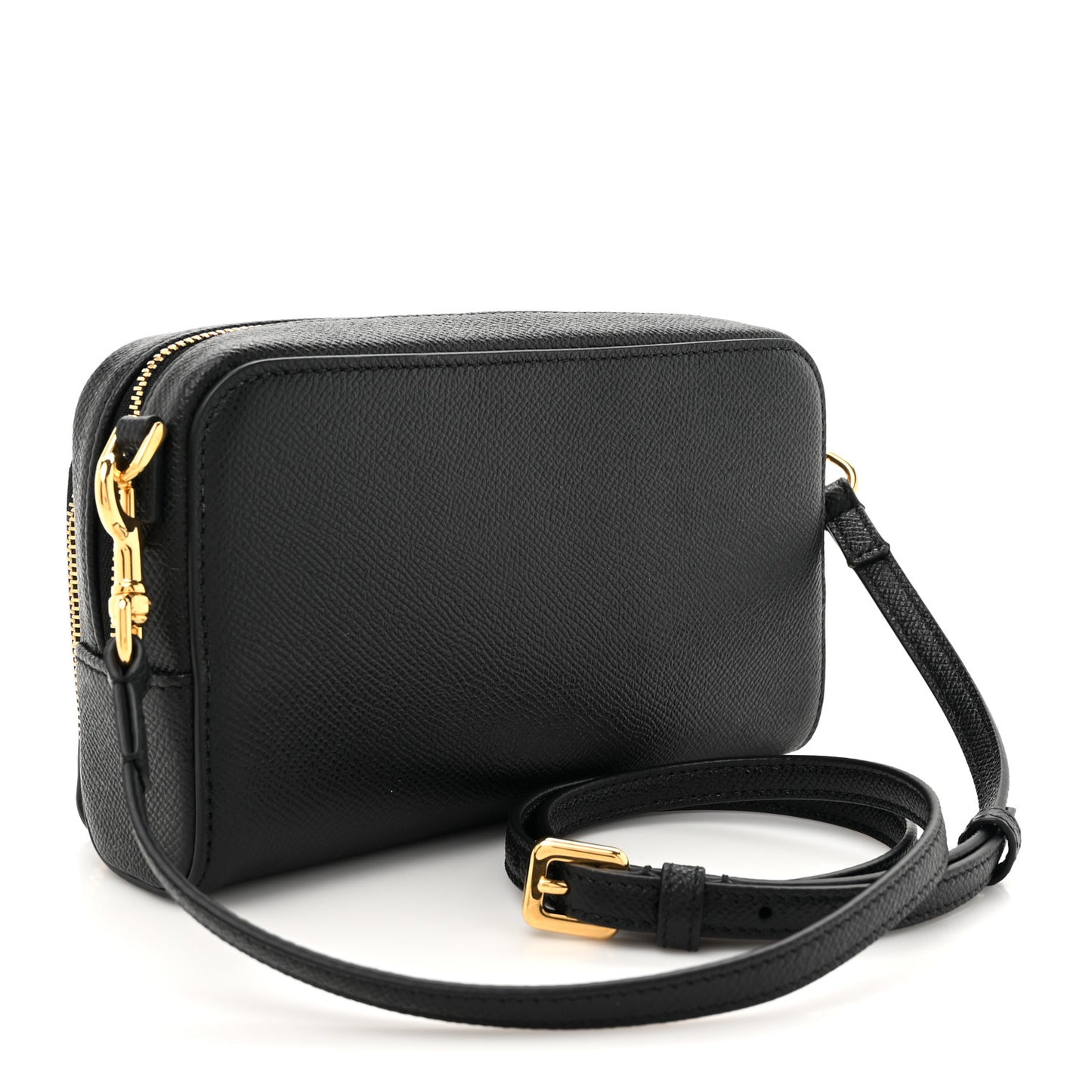 Grained Calfskin Caro Double Pouch Black