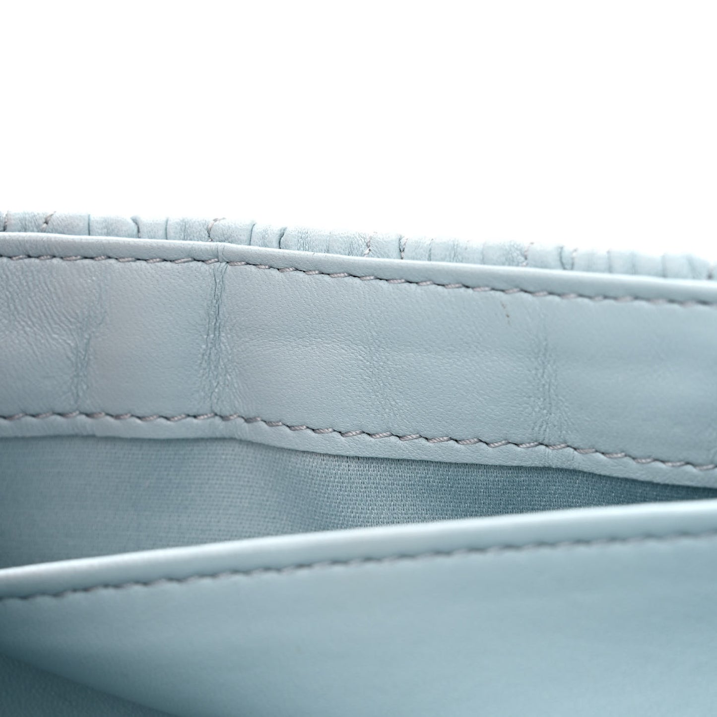 Lambskin Confidential Matelasse Chain Shoulder Bag Light Blue