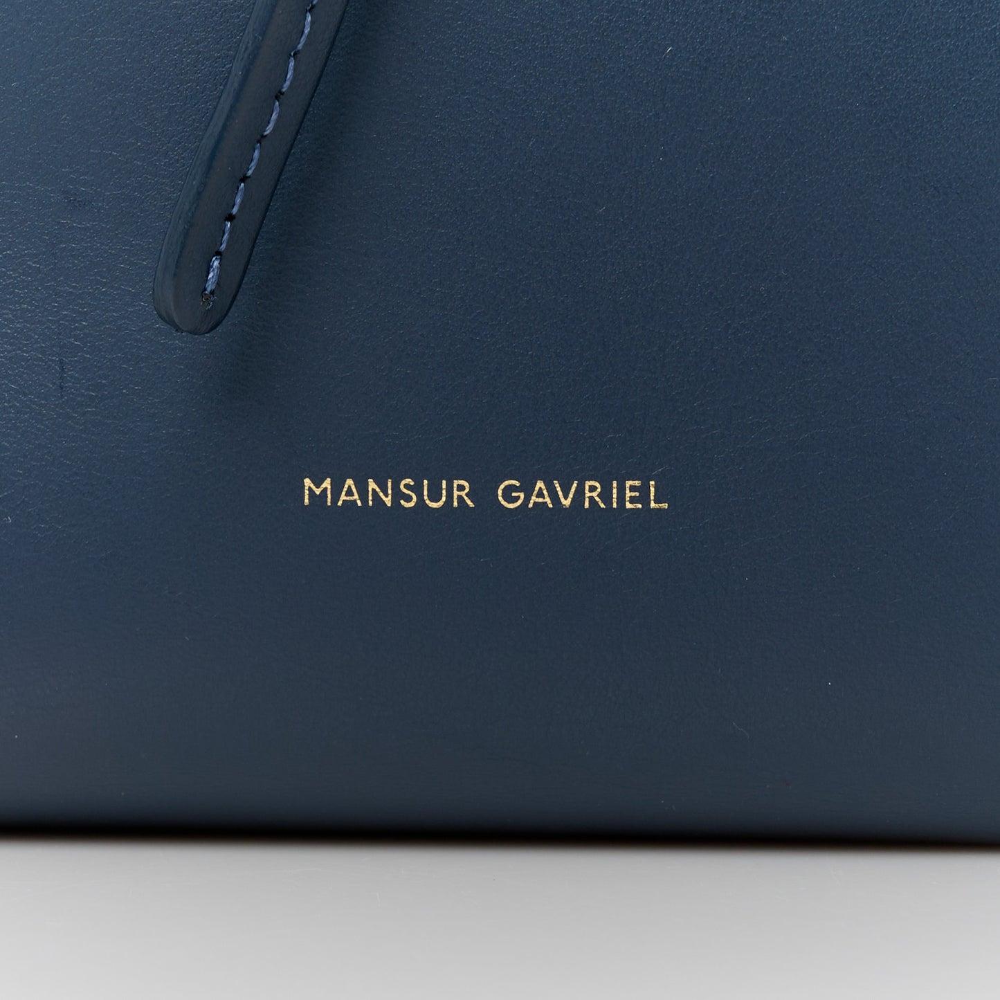 Vegetable Tanned Calfskin Bucket Bag Navy