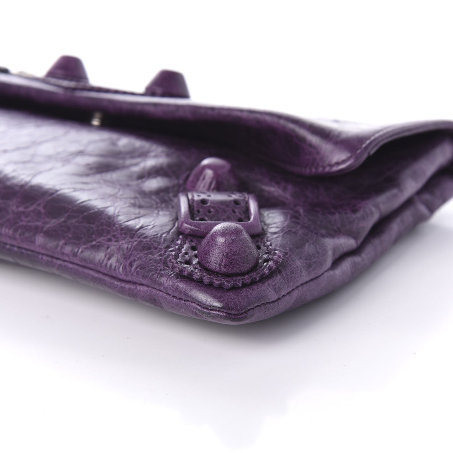 Agneau Giant Brogues Hardware Envelope Clutch Raisin