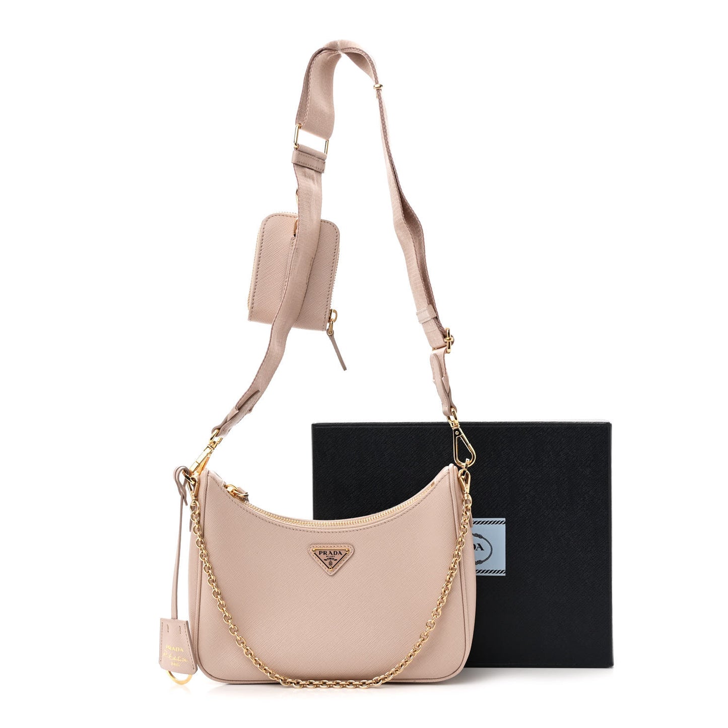 Saffiano Re-Edition 2005 Shoulder Bag Cammeo Beige