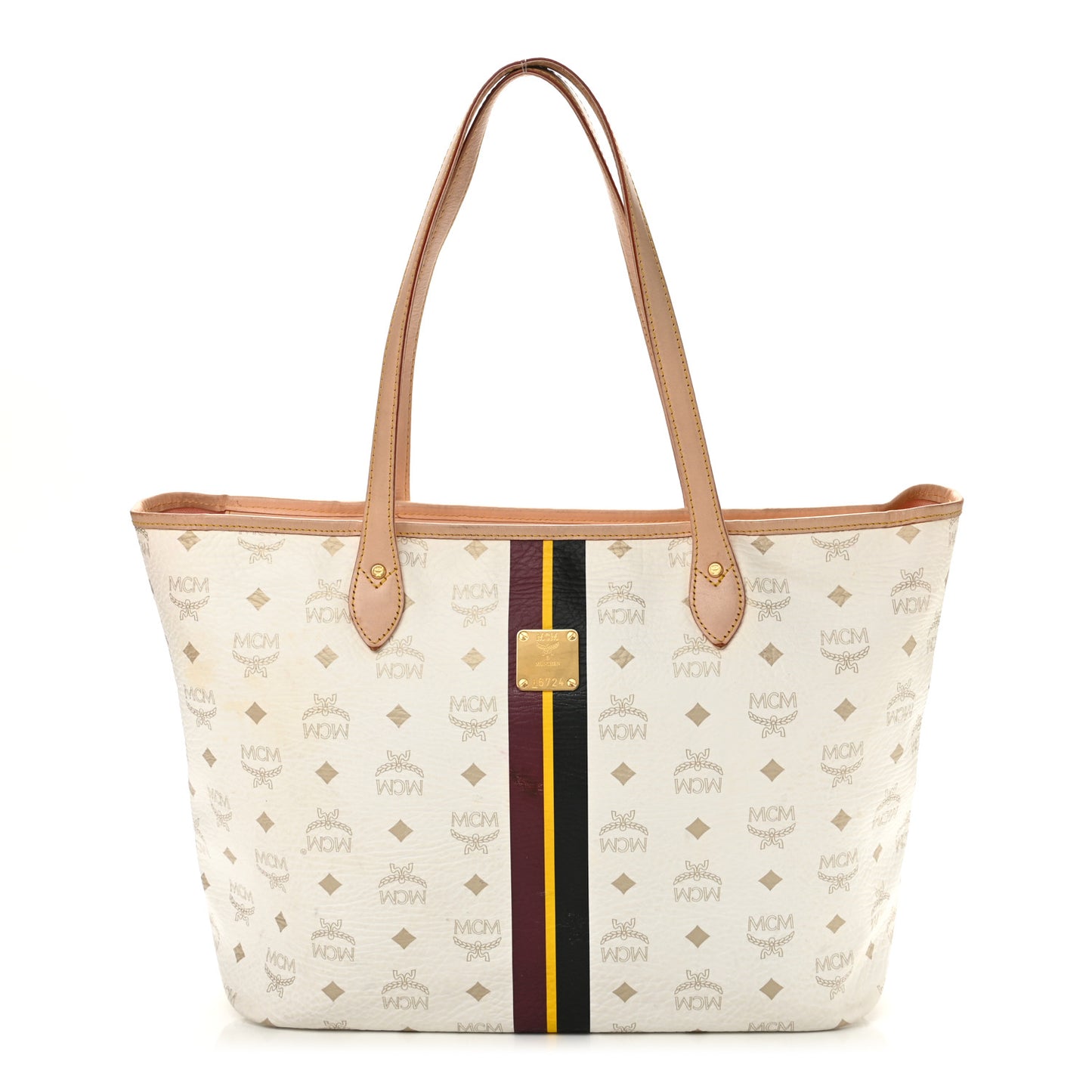 Visetos Striped Shopper Tote White