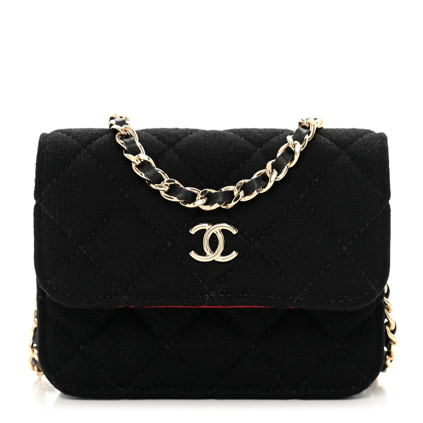 Jersey Quilted Micro Mini Flap Black