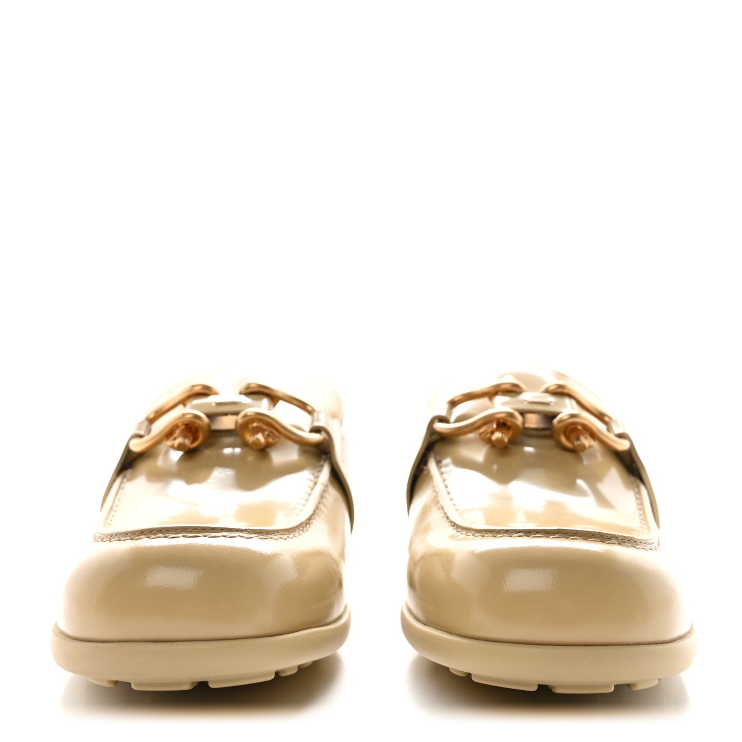 Soft Vinyl Calfskin Monsieur Loafers 38 Cane Sugar