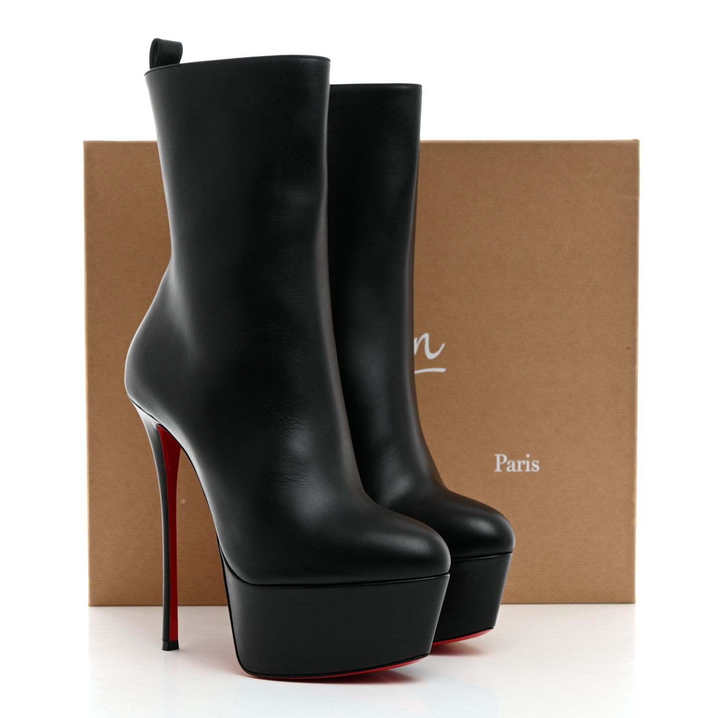 Calfskin Dolly Alta Booty 160 Ankle Boots 40.5 Black