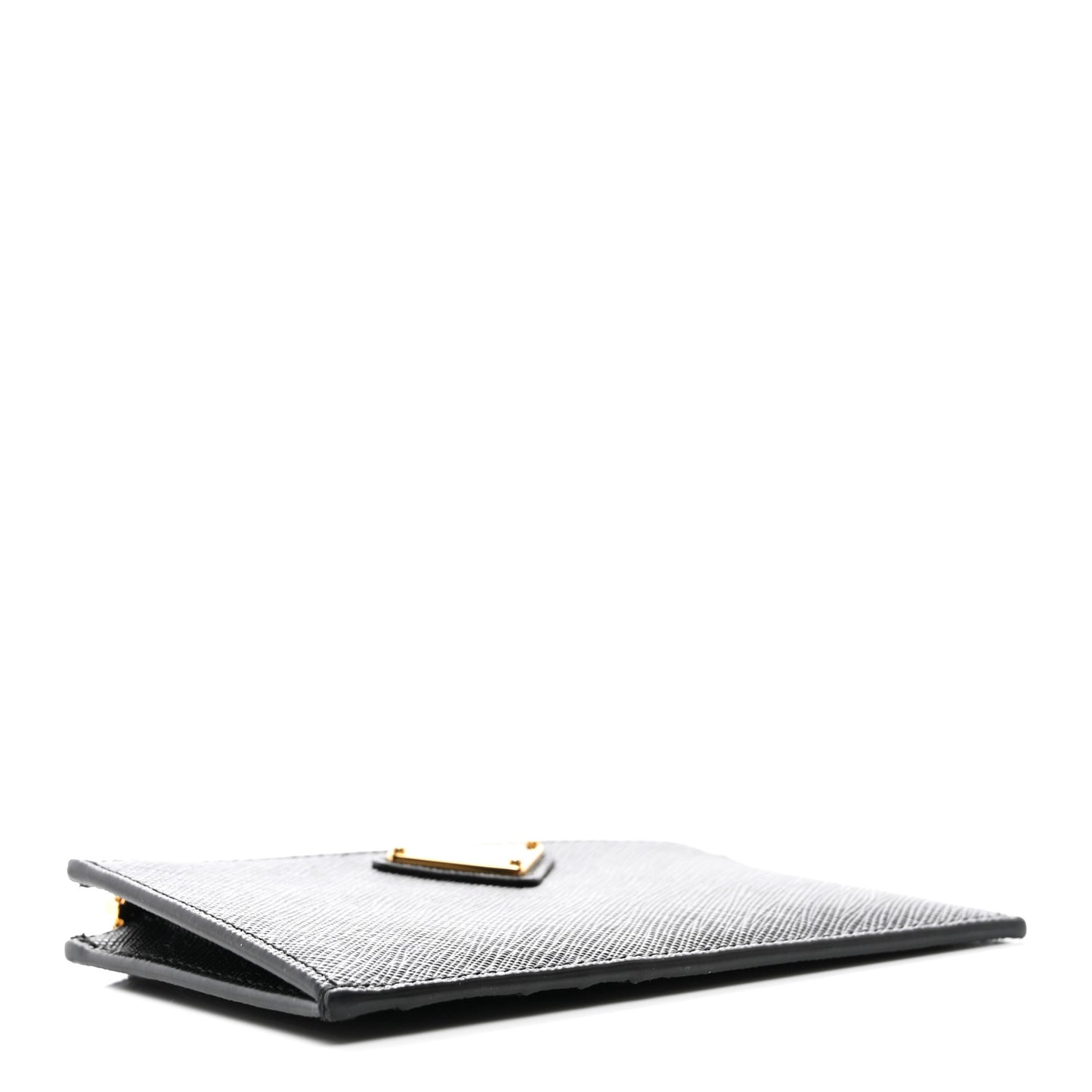 Saffiano Triangle Zip Card Holder Black