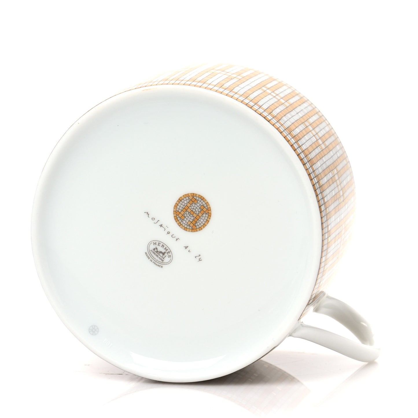 Porcelain Mosaique Au 24 Gold Tea Cup And Saucer Set Of 2