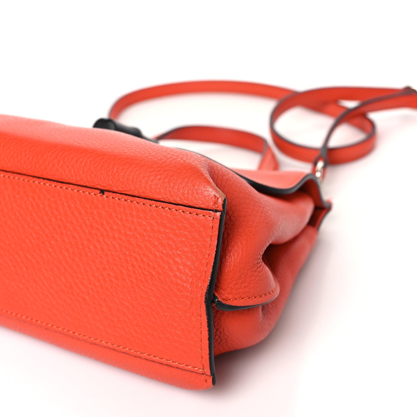 Cellarius Calfskin Small Bamboo Daily Top Handle Bag New Dark Orange
