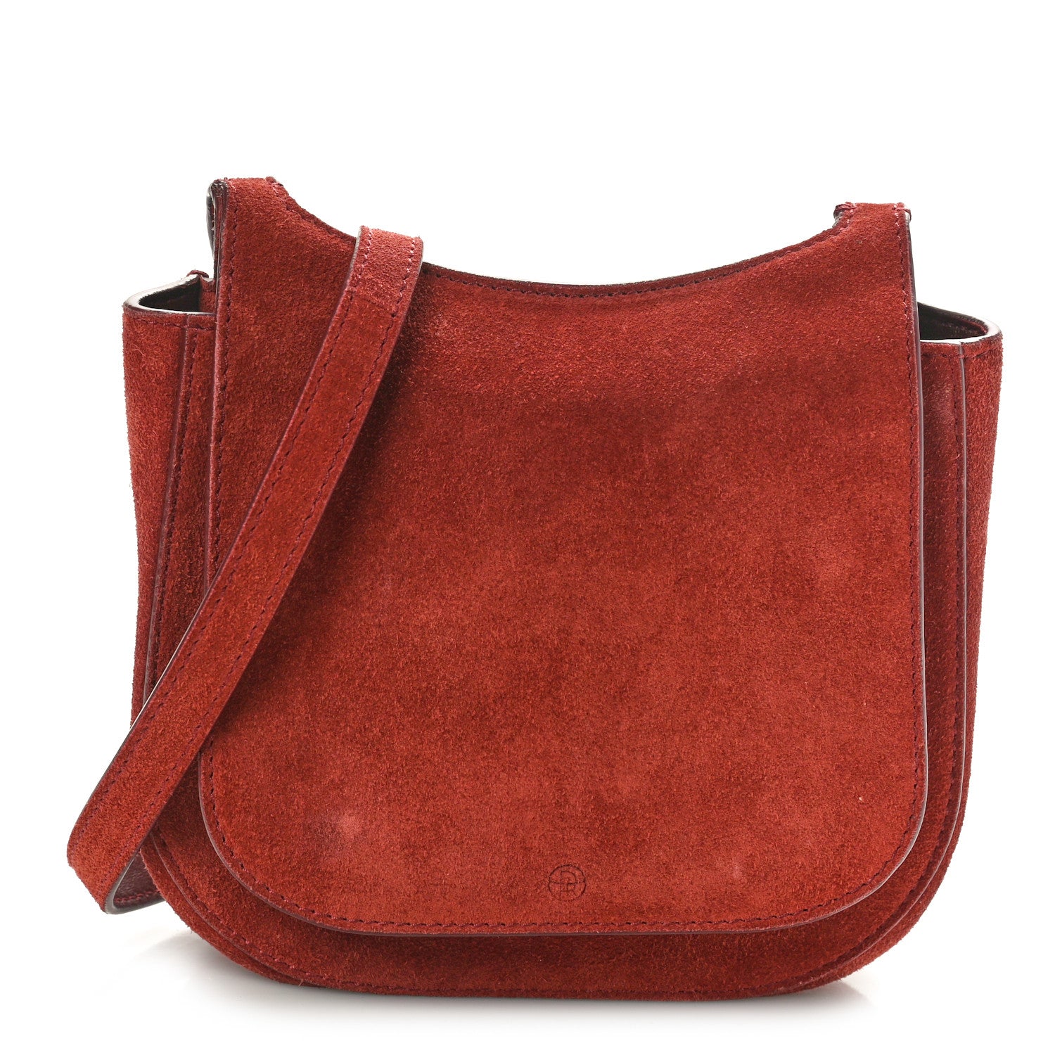 The Row Suede Hunting Bag 7 Dark Vermilion 1 of 9