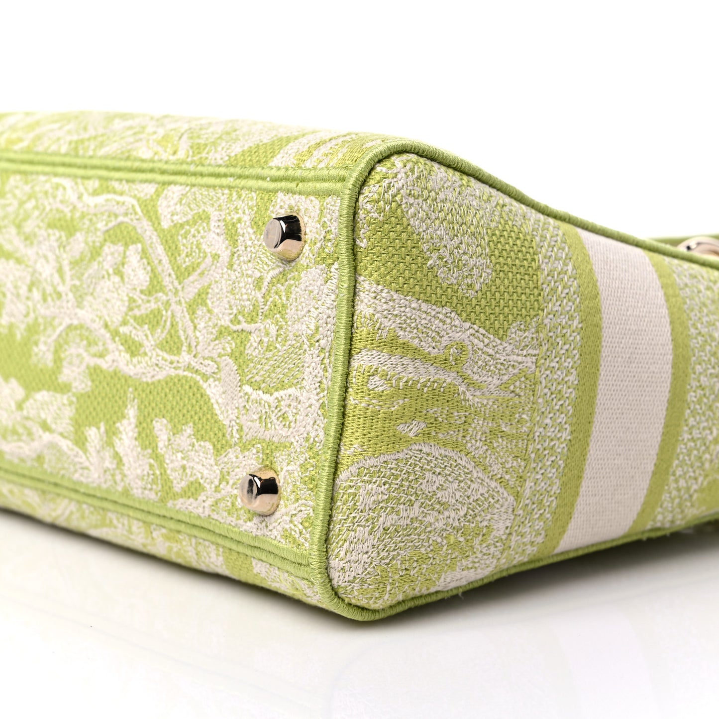 Canvas Toile De Jouy Reverse Embroidered Medium Lady D-Lite Green