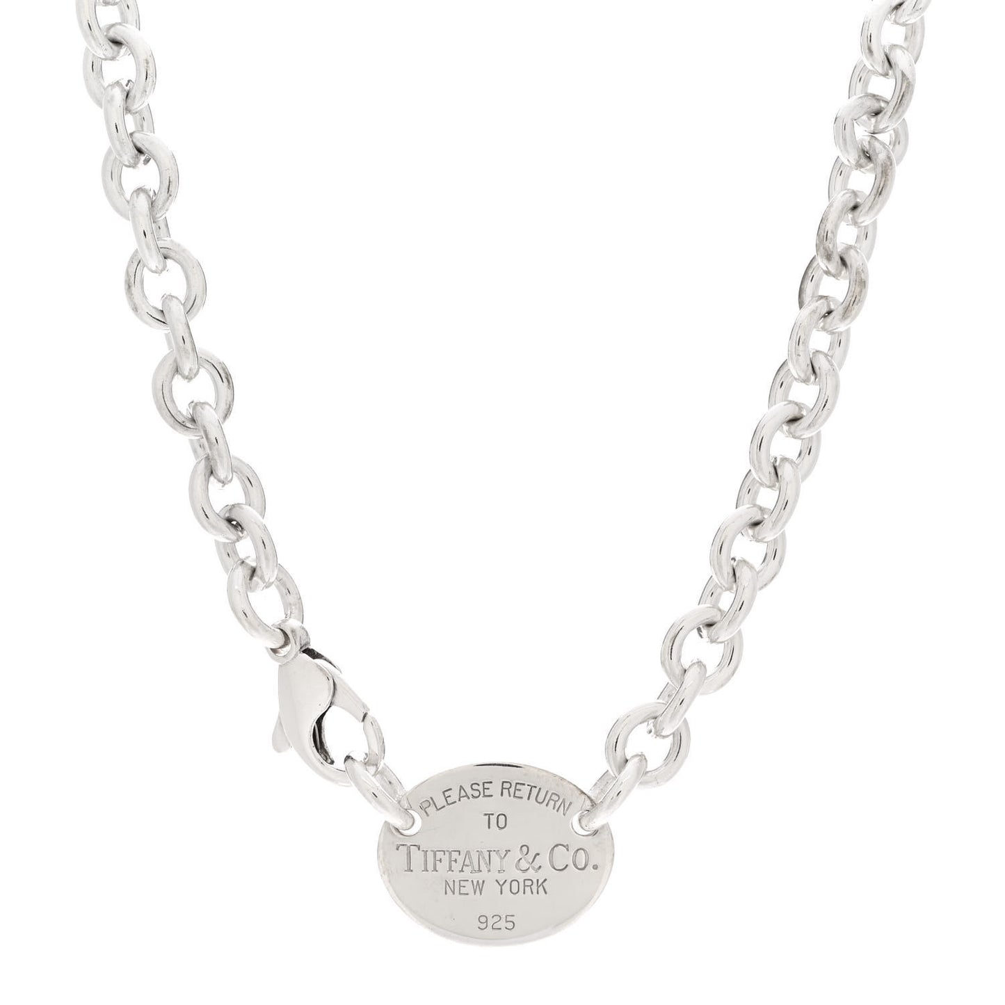 Sterling Silver Return to Tiffany Oval Tag Choker Necklace