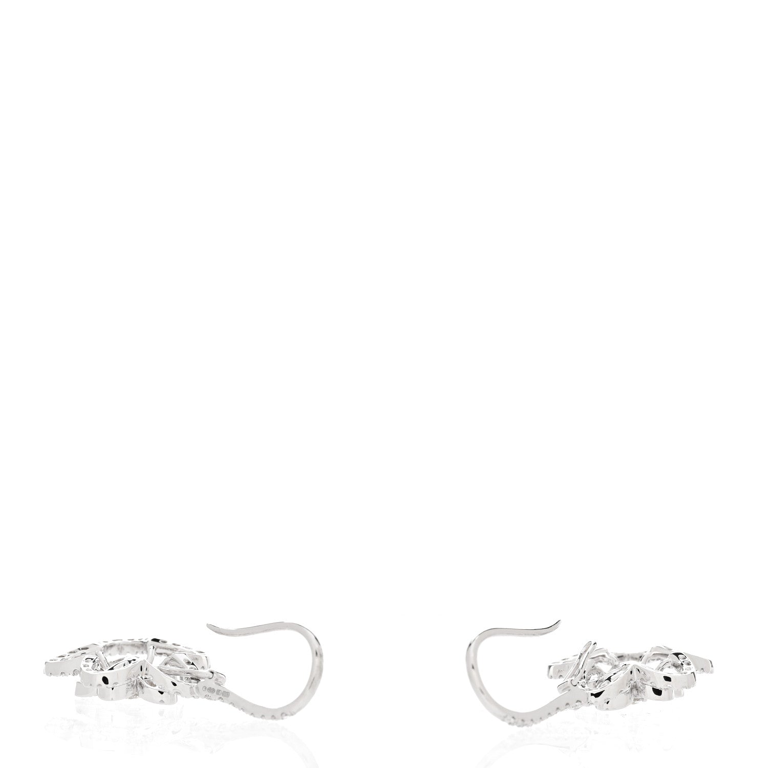Graff 18K White Gold Diamond Wild Flower Drop Earrings 3 of 6