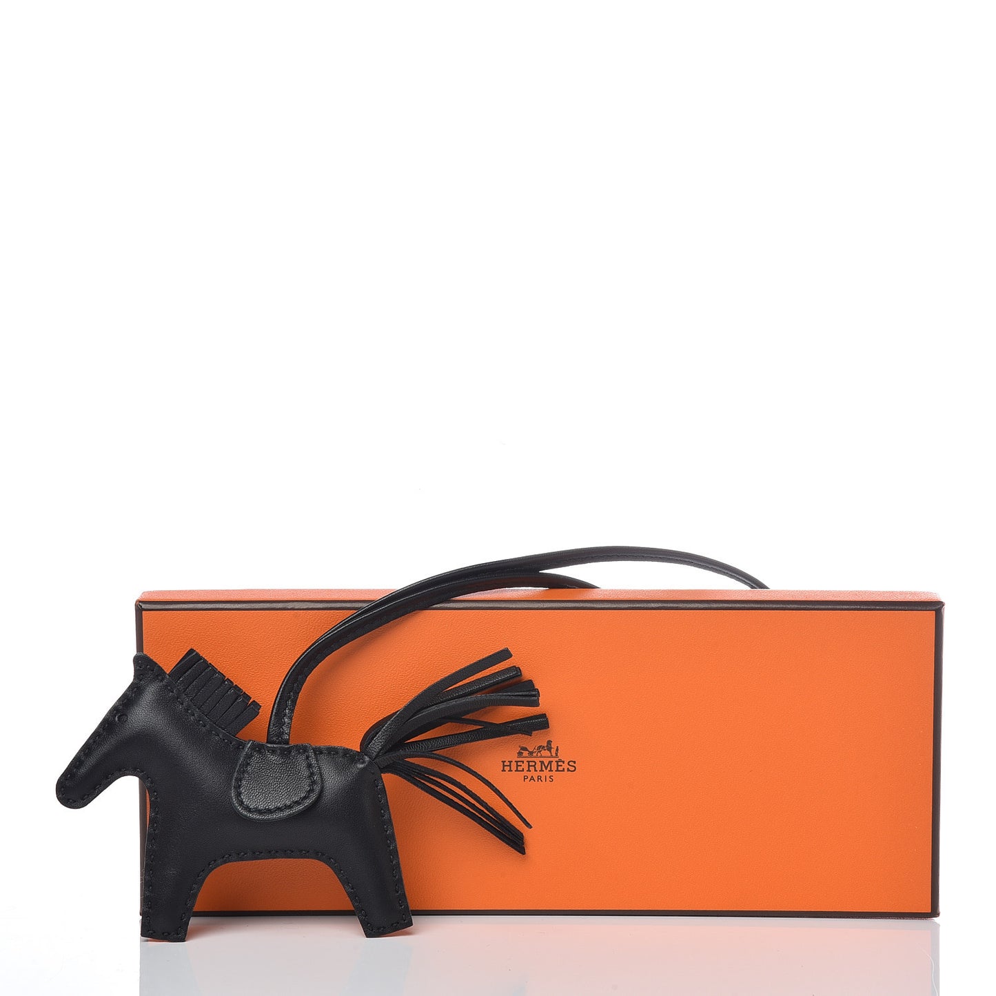 Milo Lambskin Grigri Rodeo Horse Bag Charm PM So Black