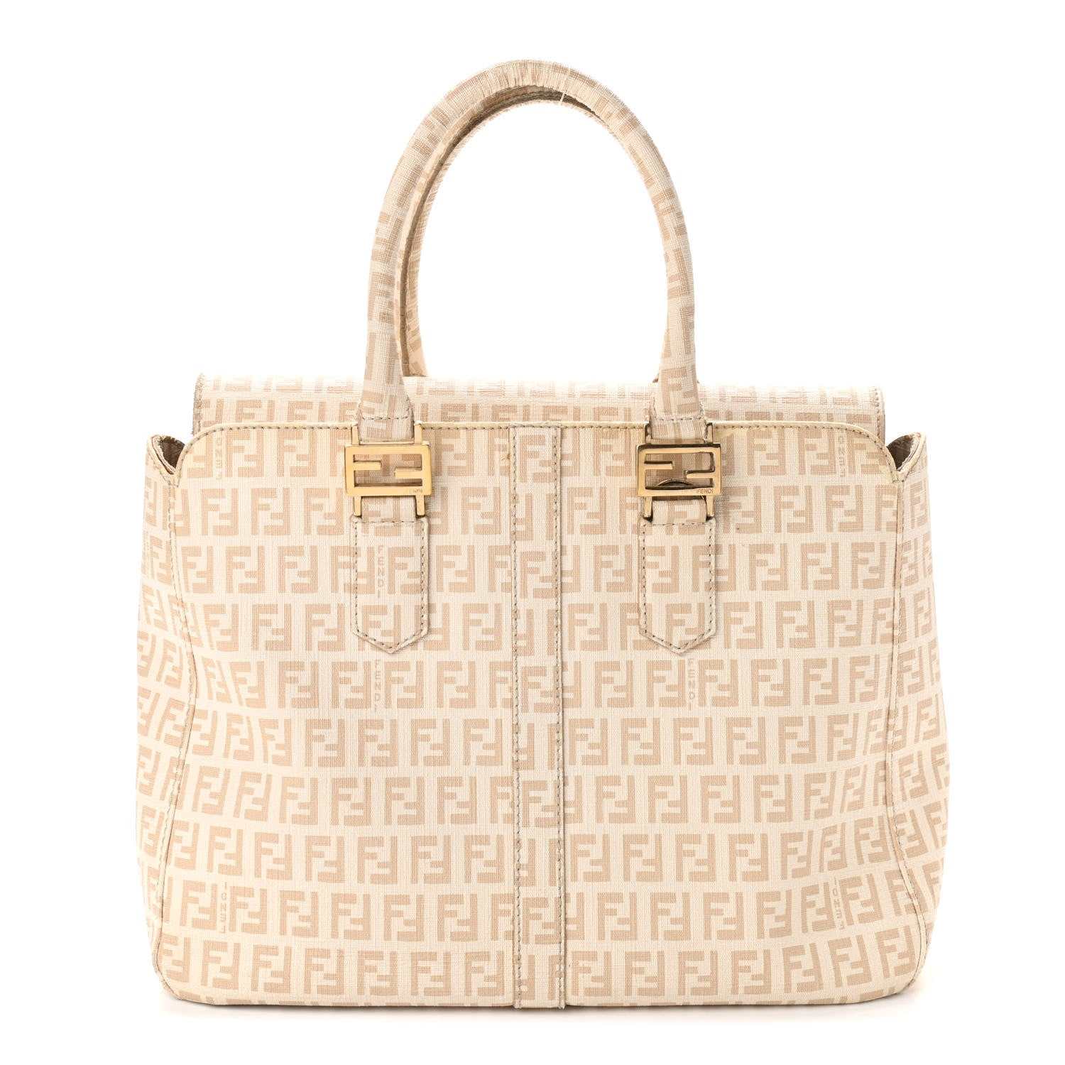 Fendi Zucchino Spalmati Forever Tote Crema Ecru 974982 – FASHIONPHILE
