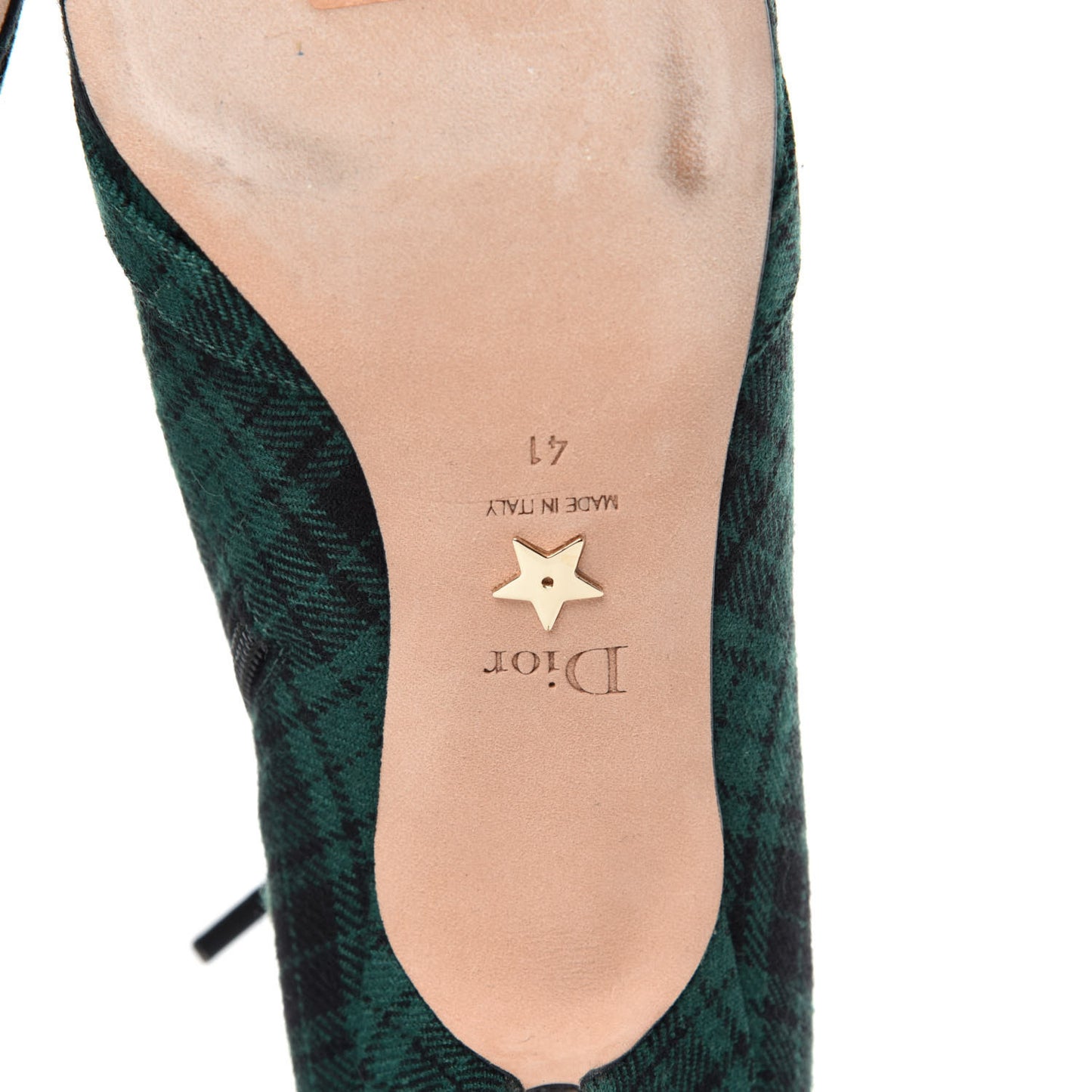 Canvas Tartan Gang Ankle Boots 41 Green