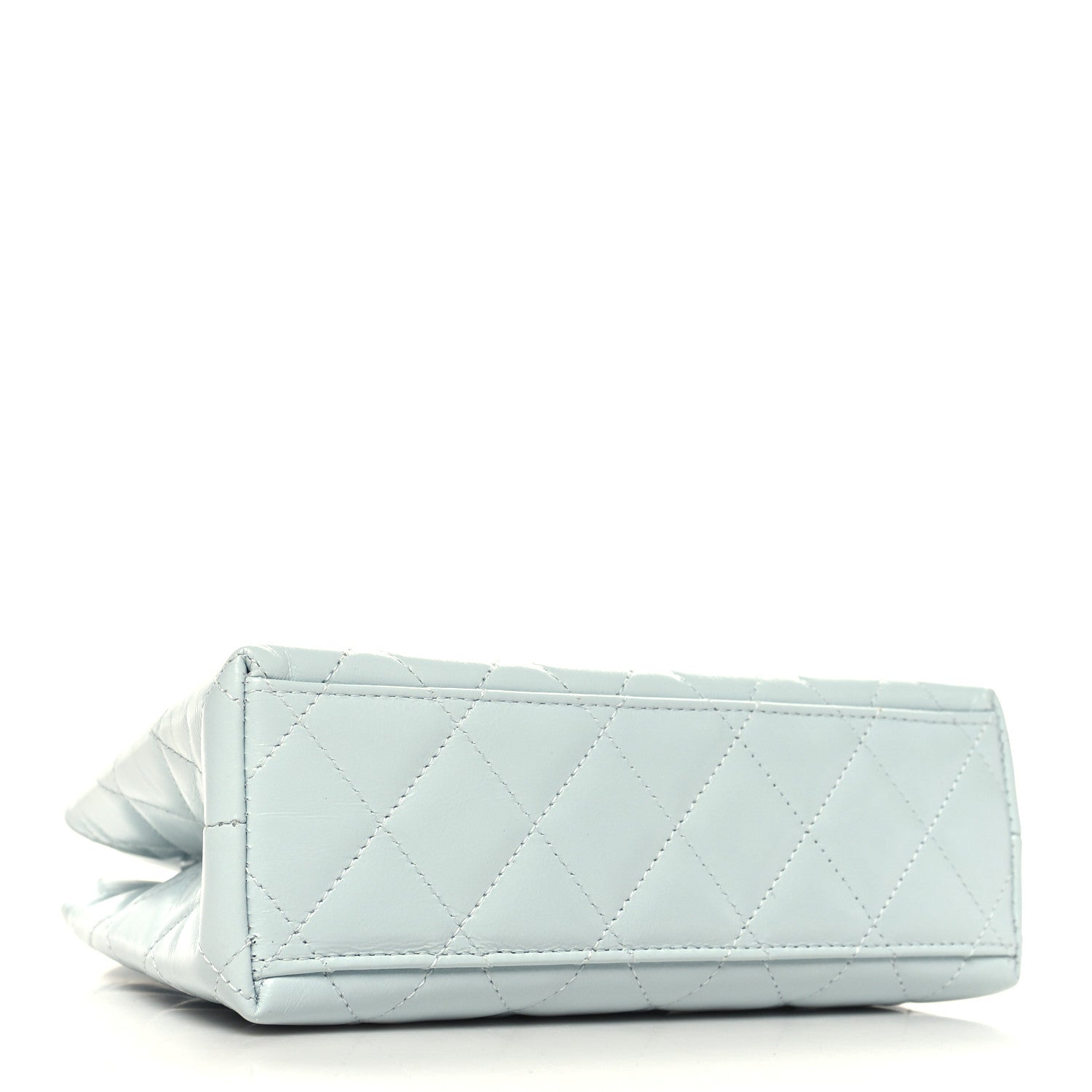 Chanel Shiny Aged Calfskin Quilted Nano Kelly Shopper Light Blue 4 of 11