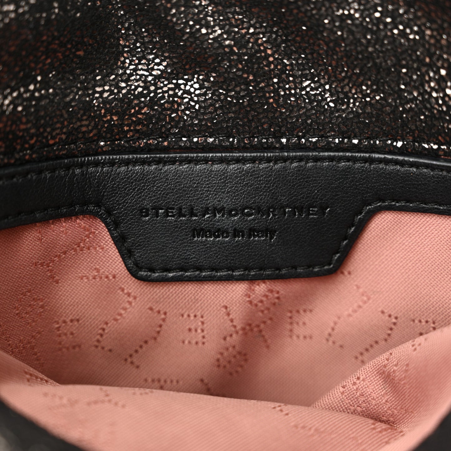 Chamois Shiny Dotted Tiny Falabella Fold Over Tote Ruthenium