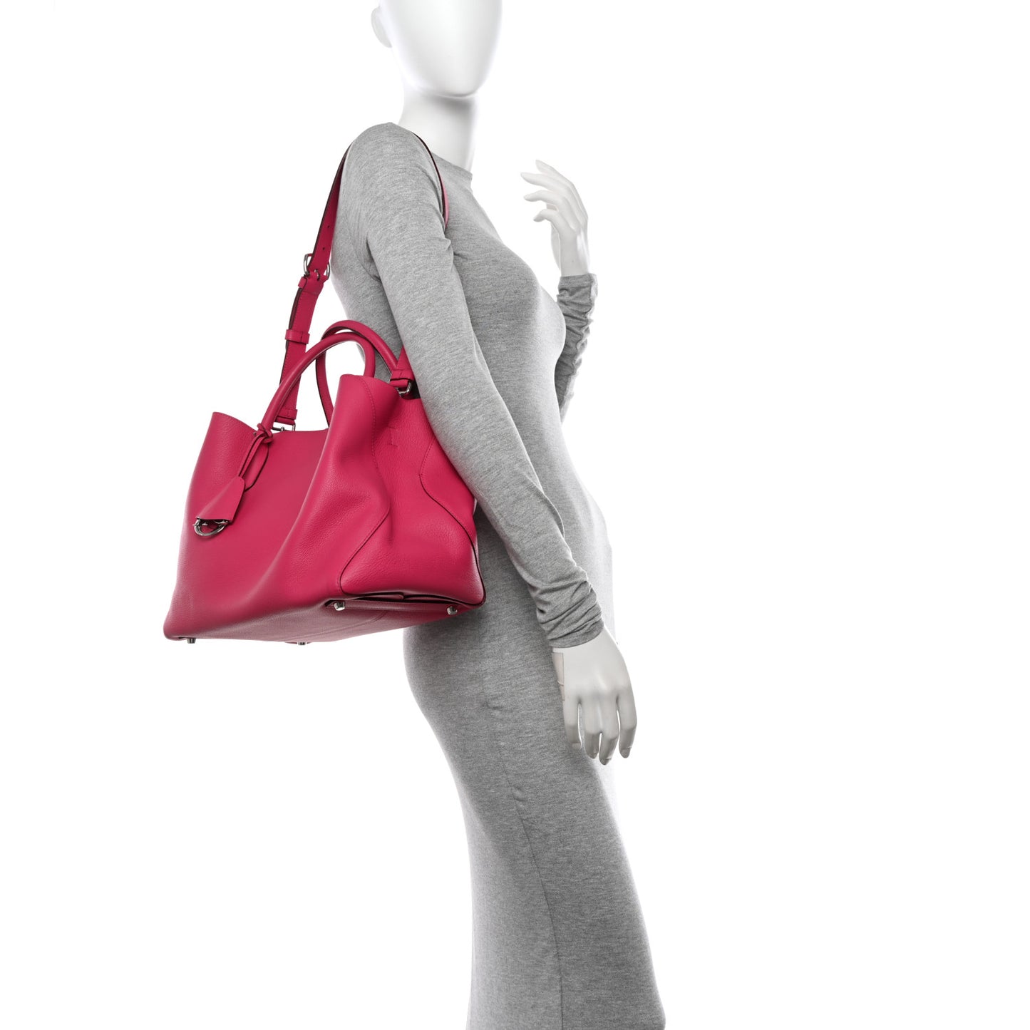Supple Grained Calfskin Open Bar Tote Pink